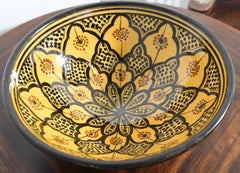 Moroccan Vintage Handcrafted Ceramic Yellow Bowl