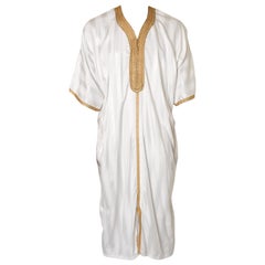Moroccan Vintage Kaftan with Gold Trim, circa 1970