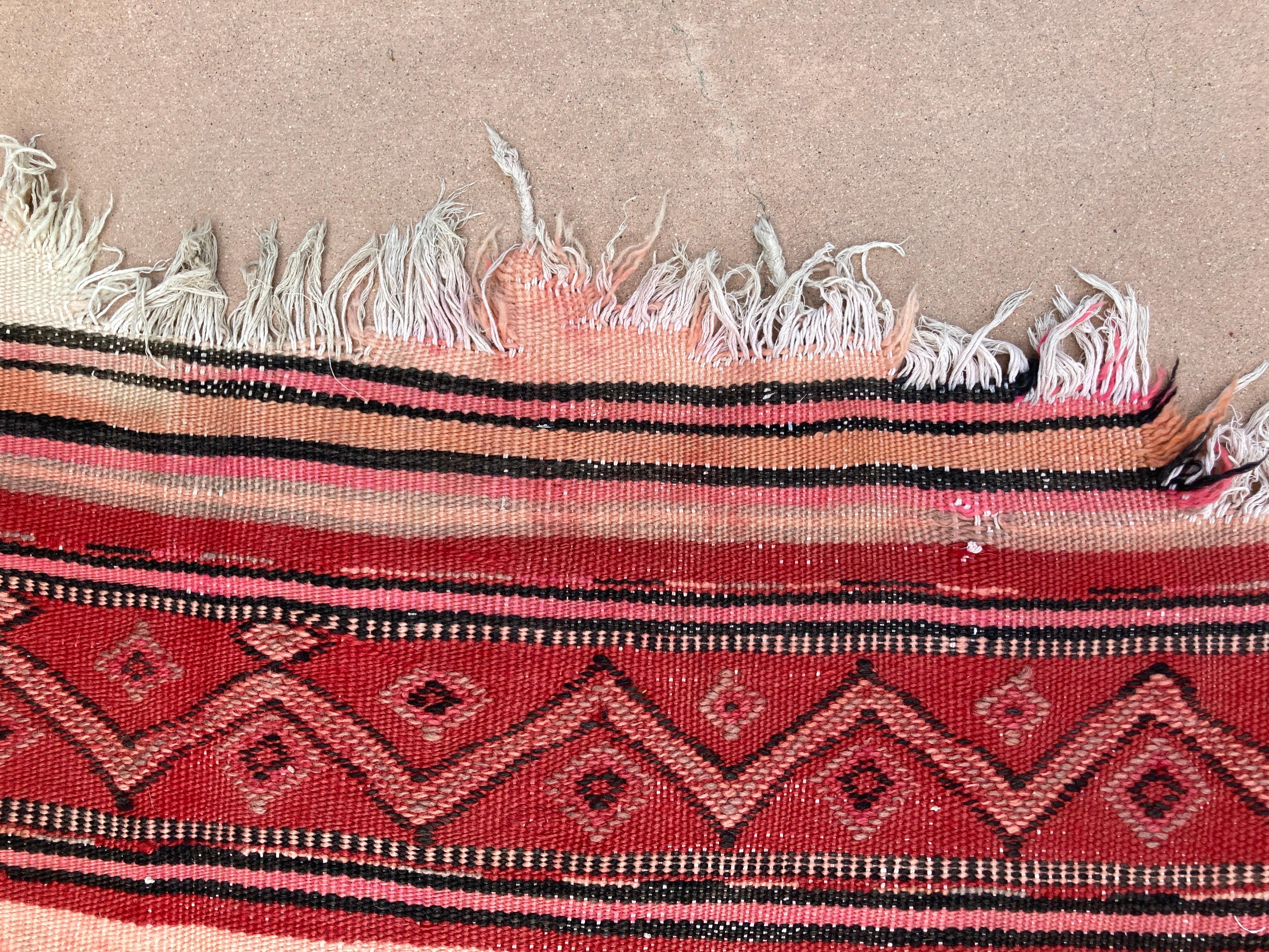 Moroccan Vintage Kilim Tribal Rug, circa 1960's For Sale 8