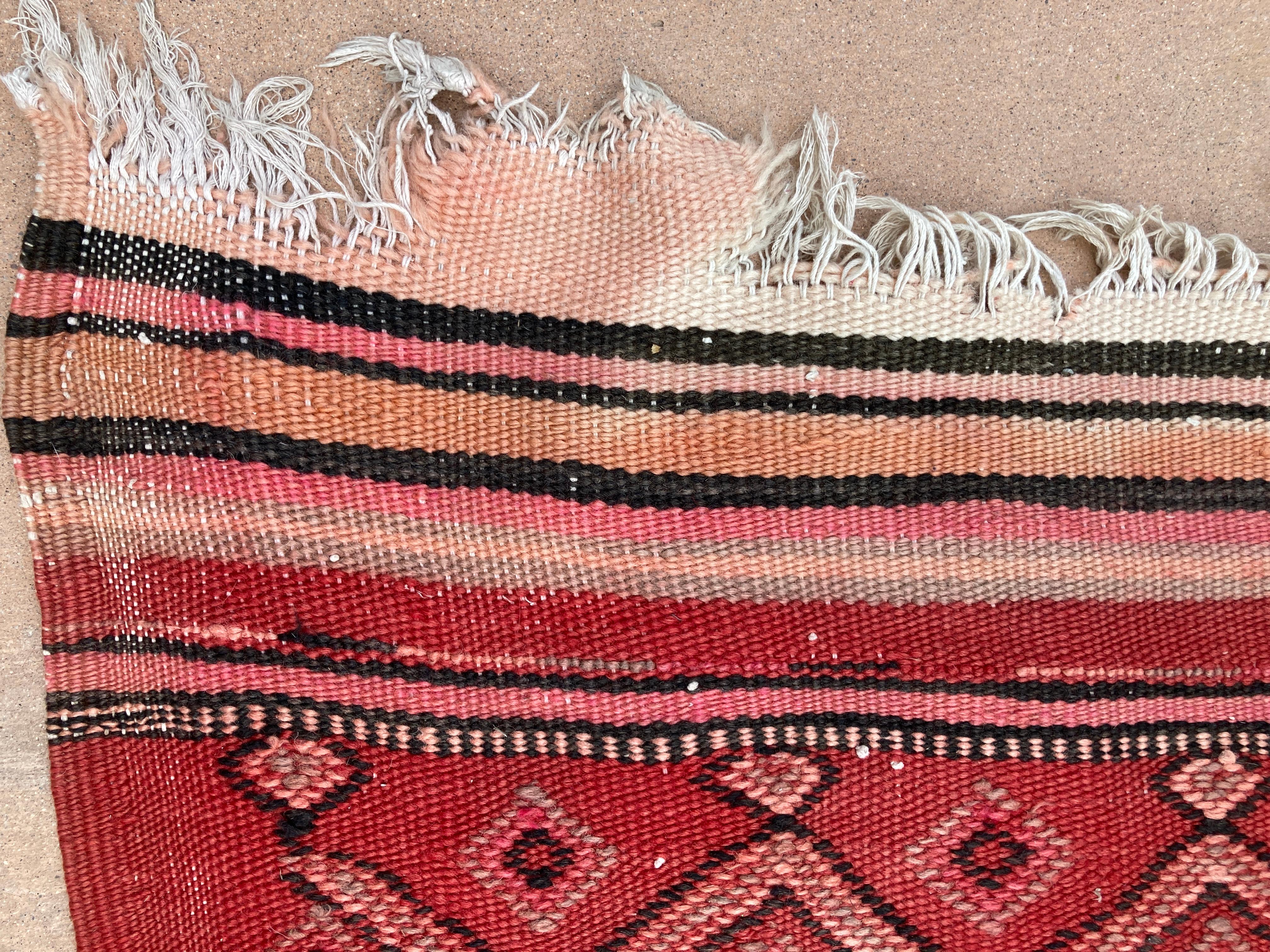 Moroccan Vintage Kilim Tribal Rug, circa 1960's For Sale 9