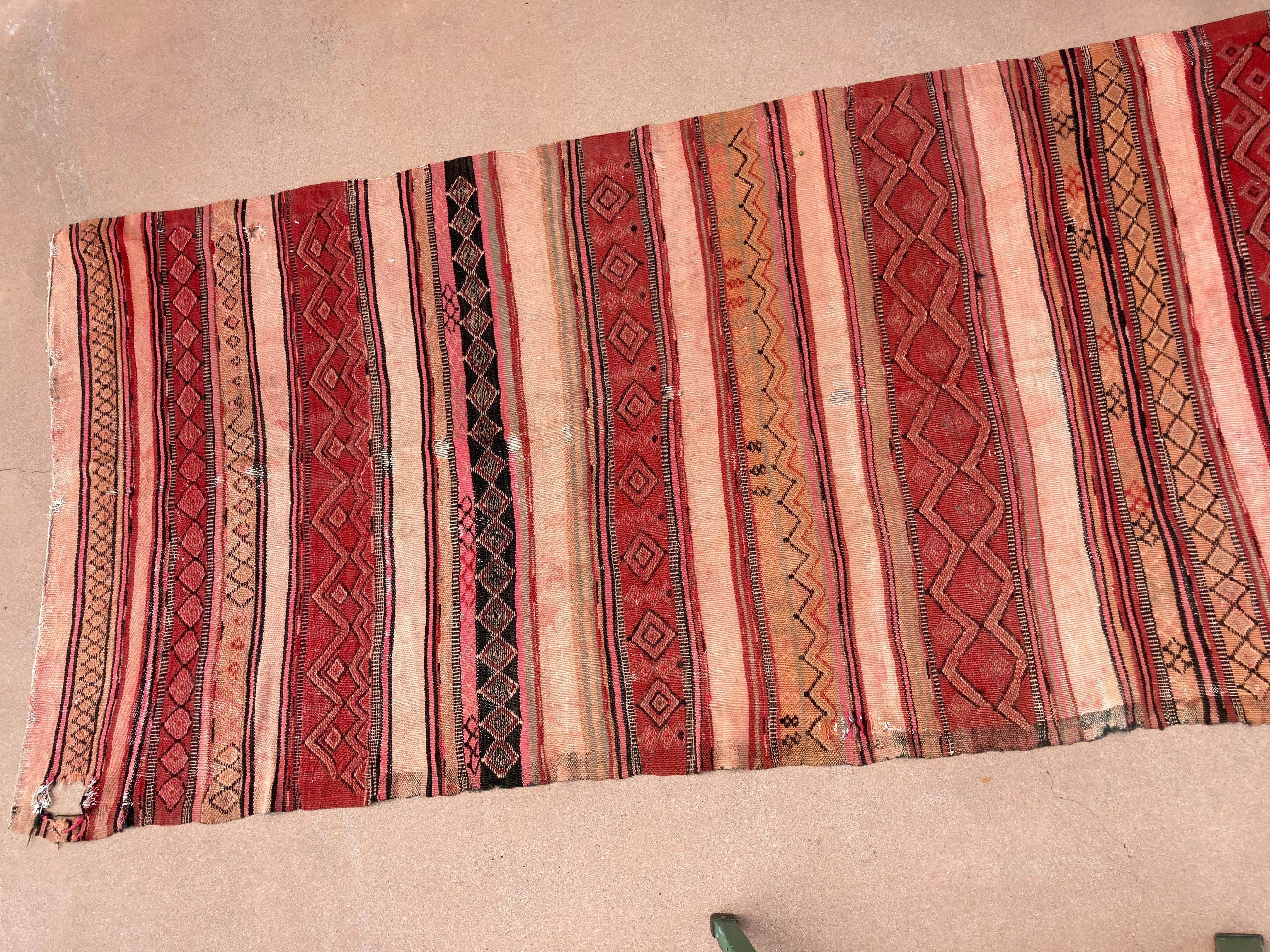 20th Century Moroccan Vintage Kilim Tribal Rug, circa 1960's For Sale