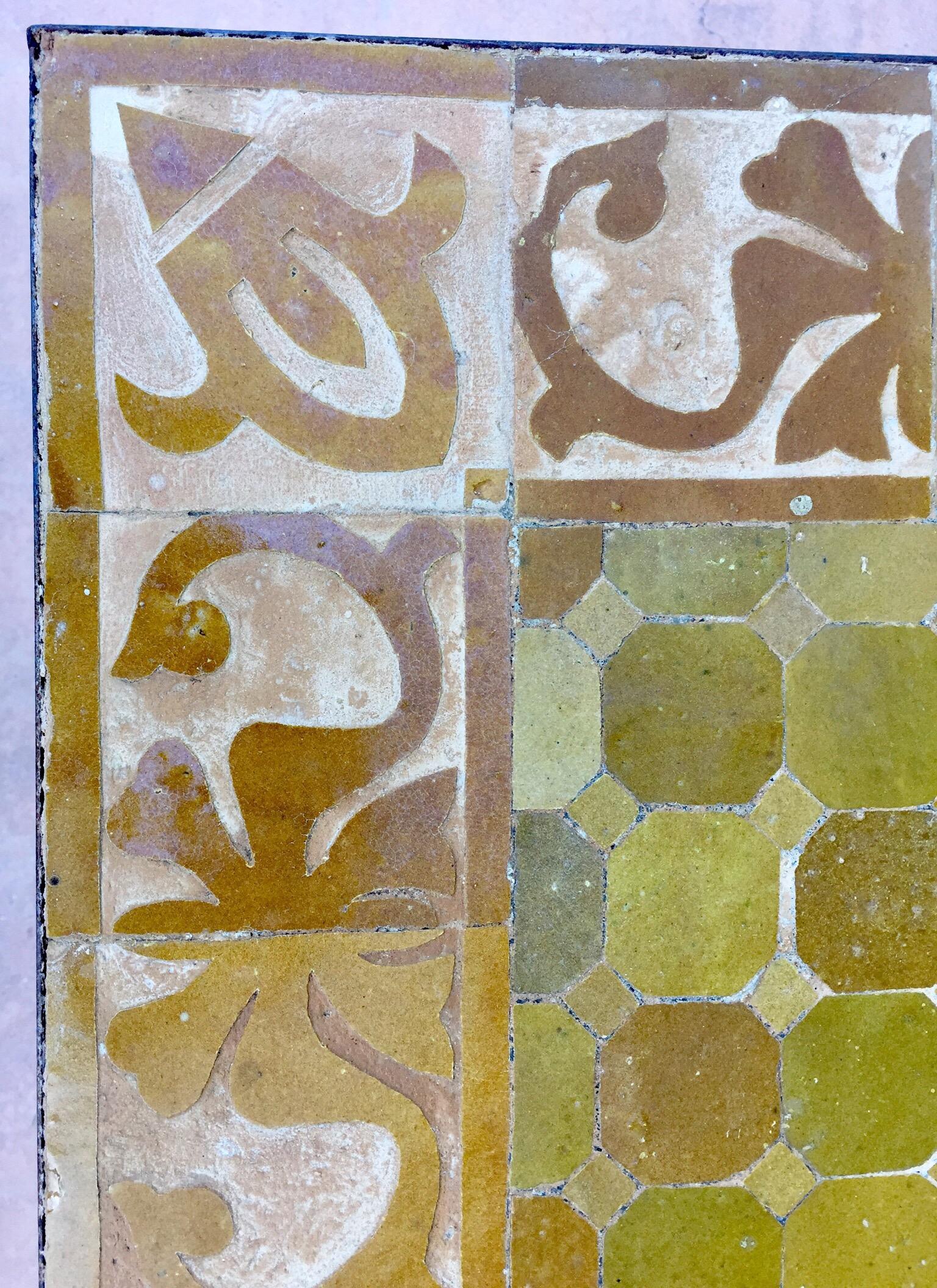 Moroccan Vintage Mosaic Brown Tile Rectangular Coffee Table 3