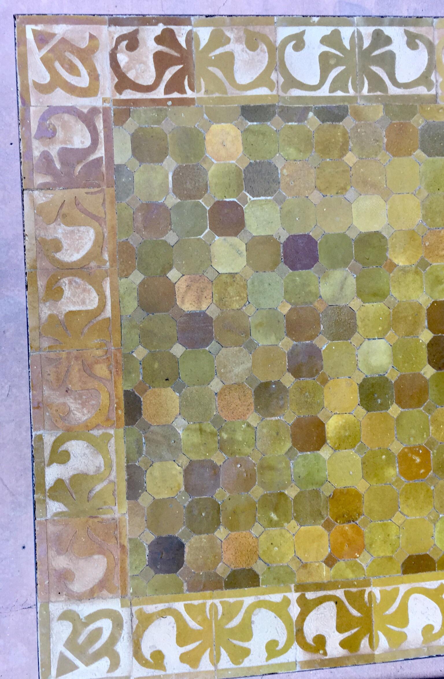 Moroccan Vintage Mosaic Brown Tile Rectangular Coffee Table 4