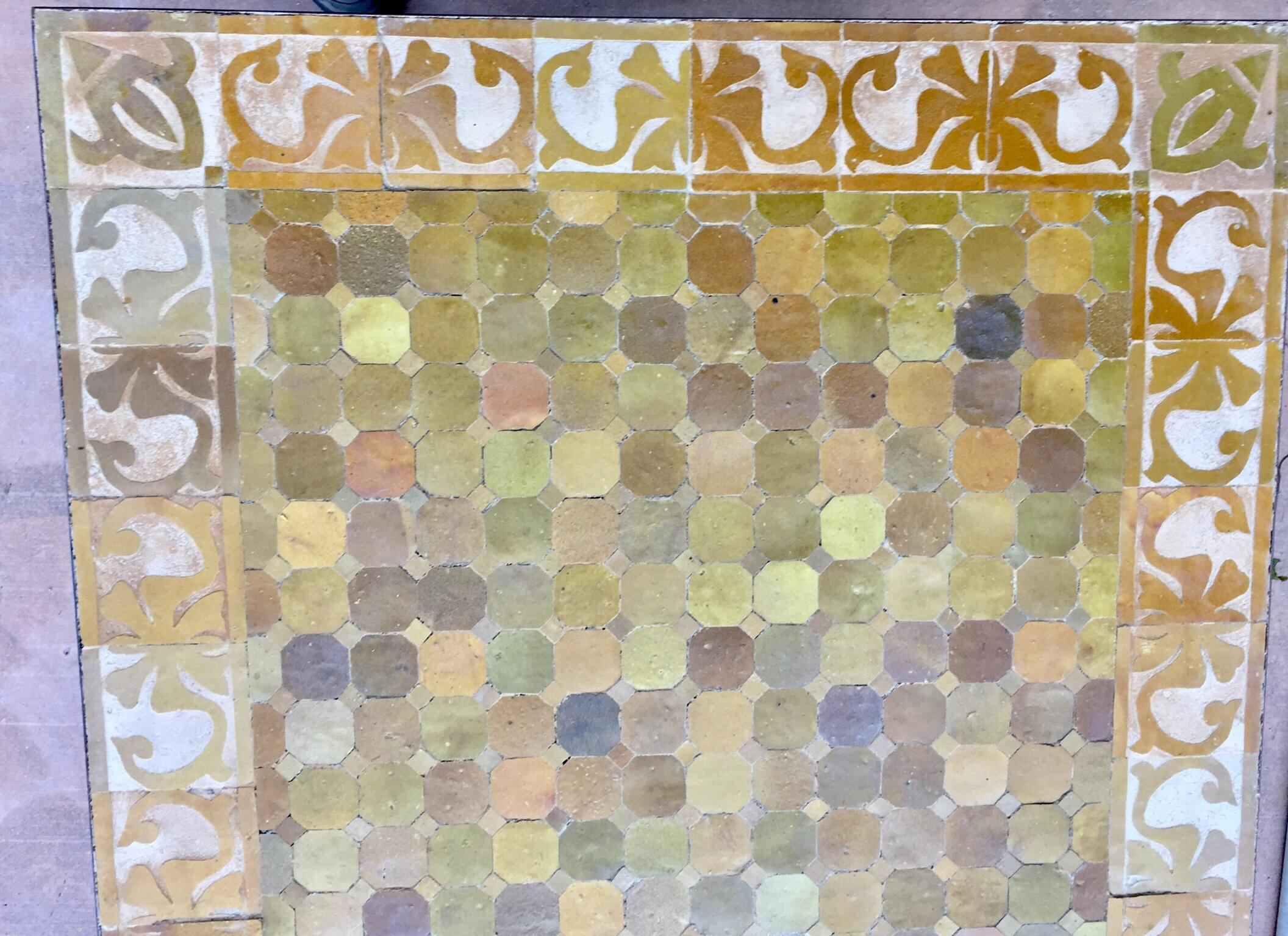 Moorish Moroccan Vintage Mosaic Brown Tile Rectangular Coffee Table