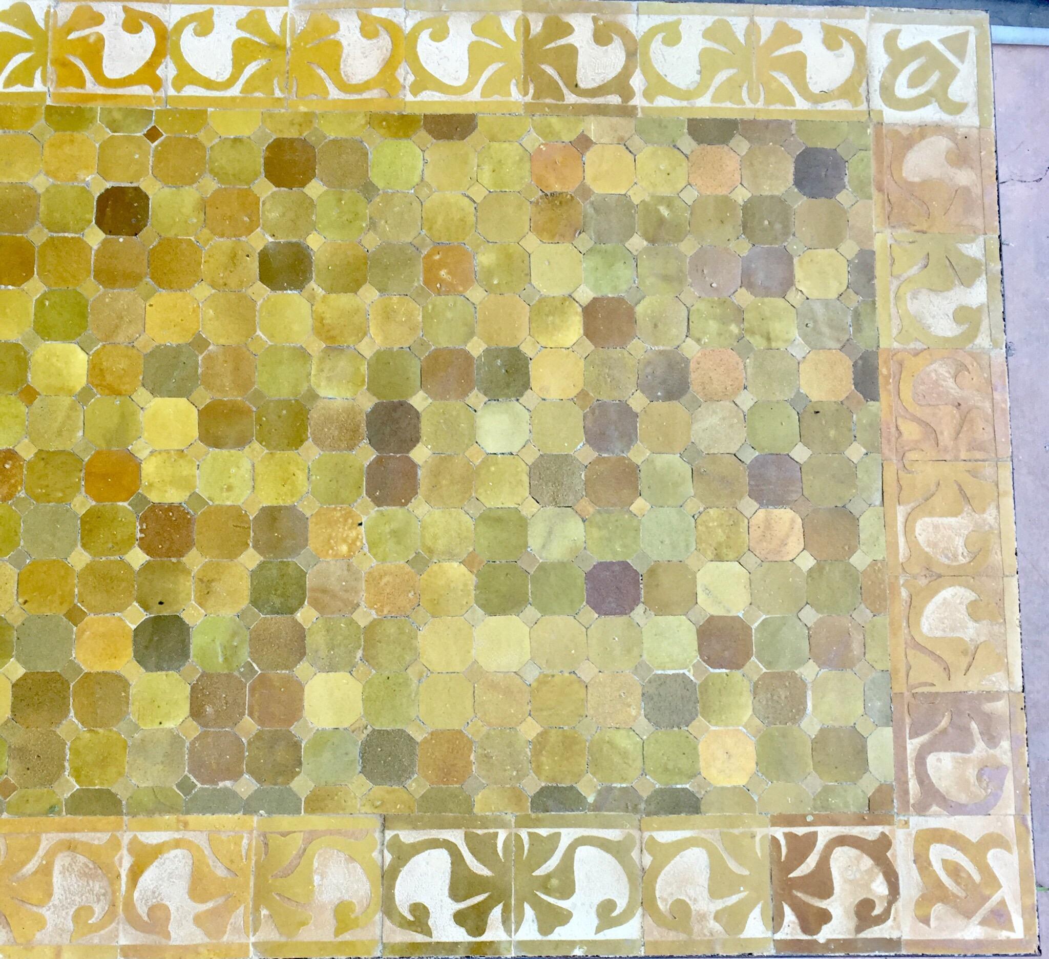 Moroccan Vintage Mosaic Brown Tile Rectangular Coffee Table 1