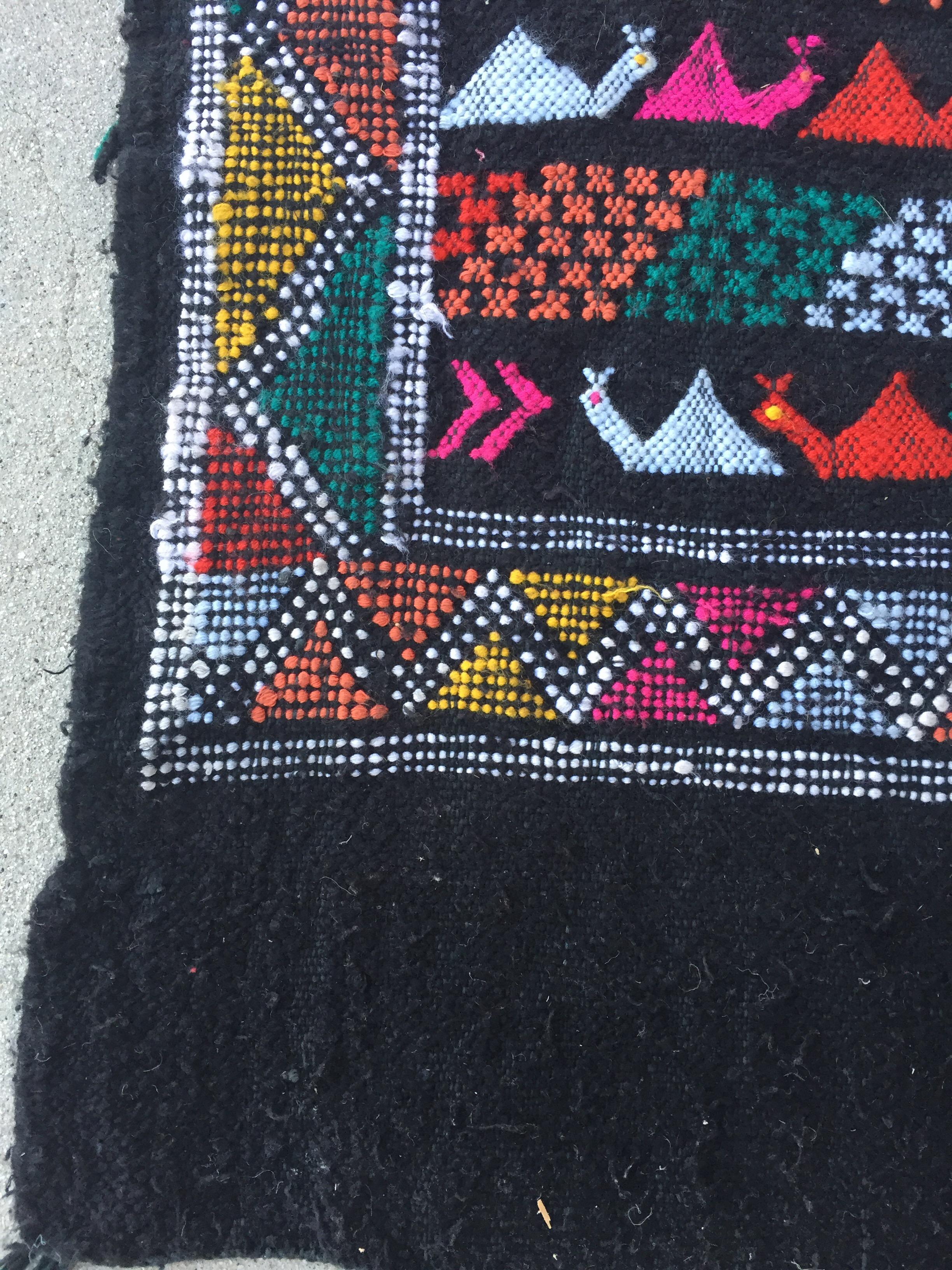 black tribal rug