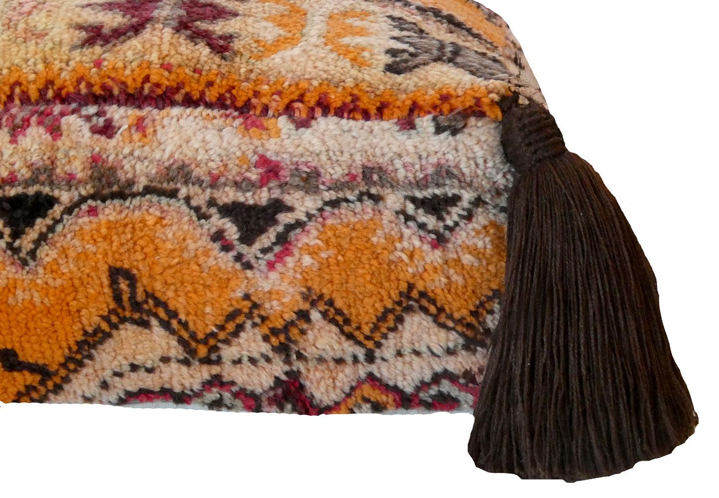 Vintage Marokkanische Wolle Pouf Bodenkissen im Angebot 2