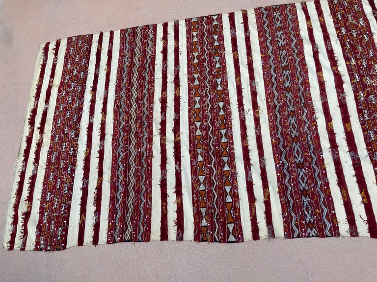 Moroccan Vintage Tribal Kilim Handira Rug, circa 1960 For Sale 13