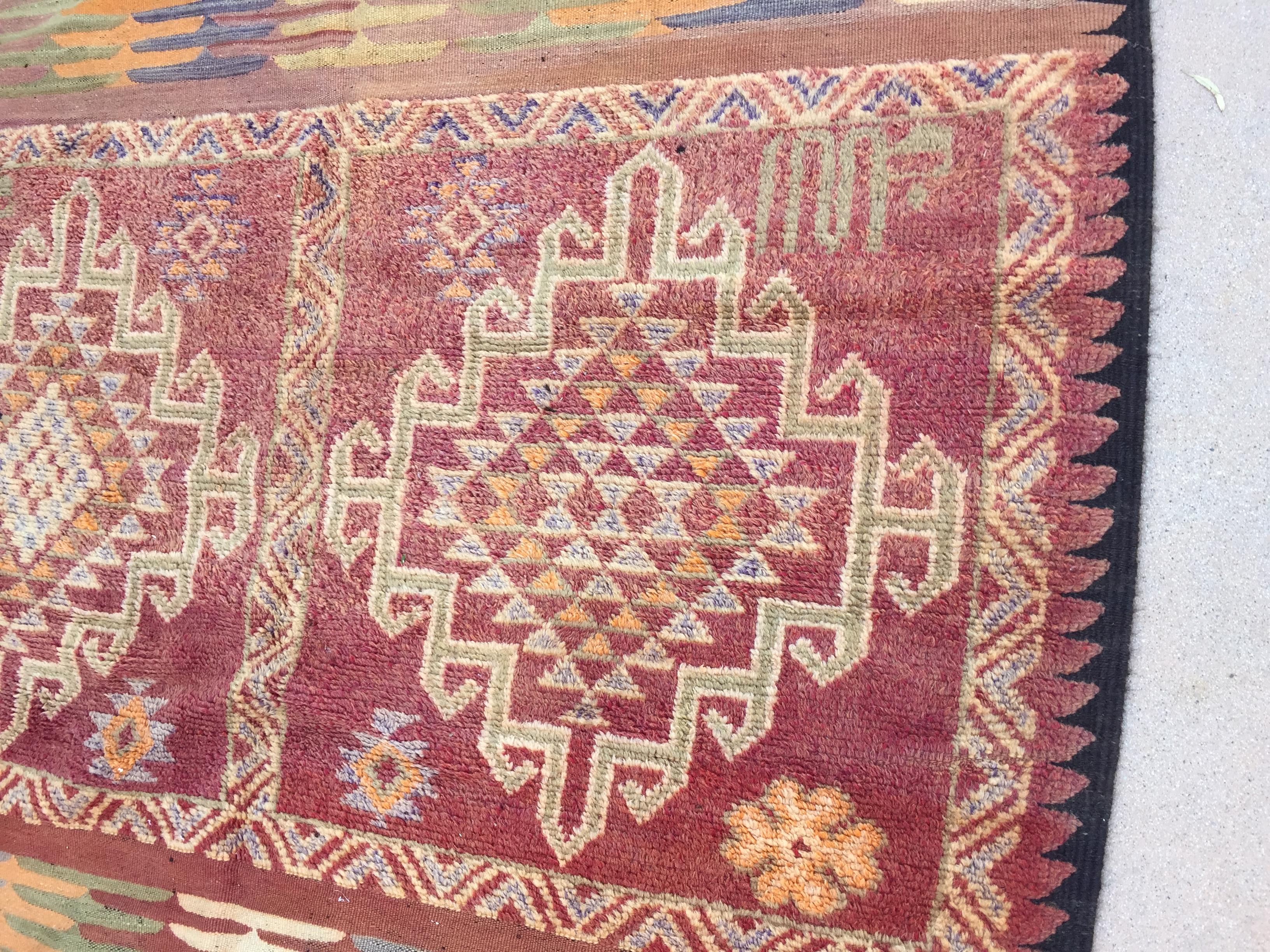 1960s Authentic Moroccan Vintage Tribal Rug For Sale 9