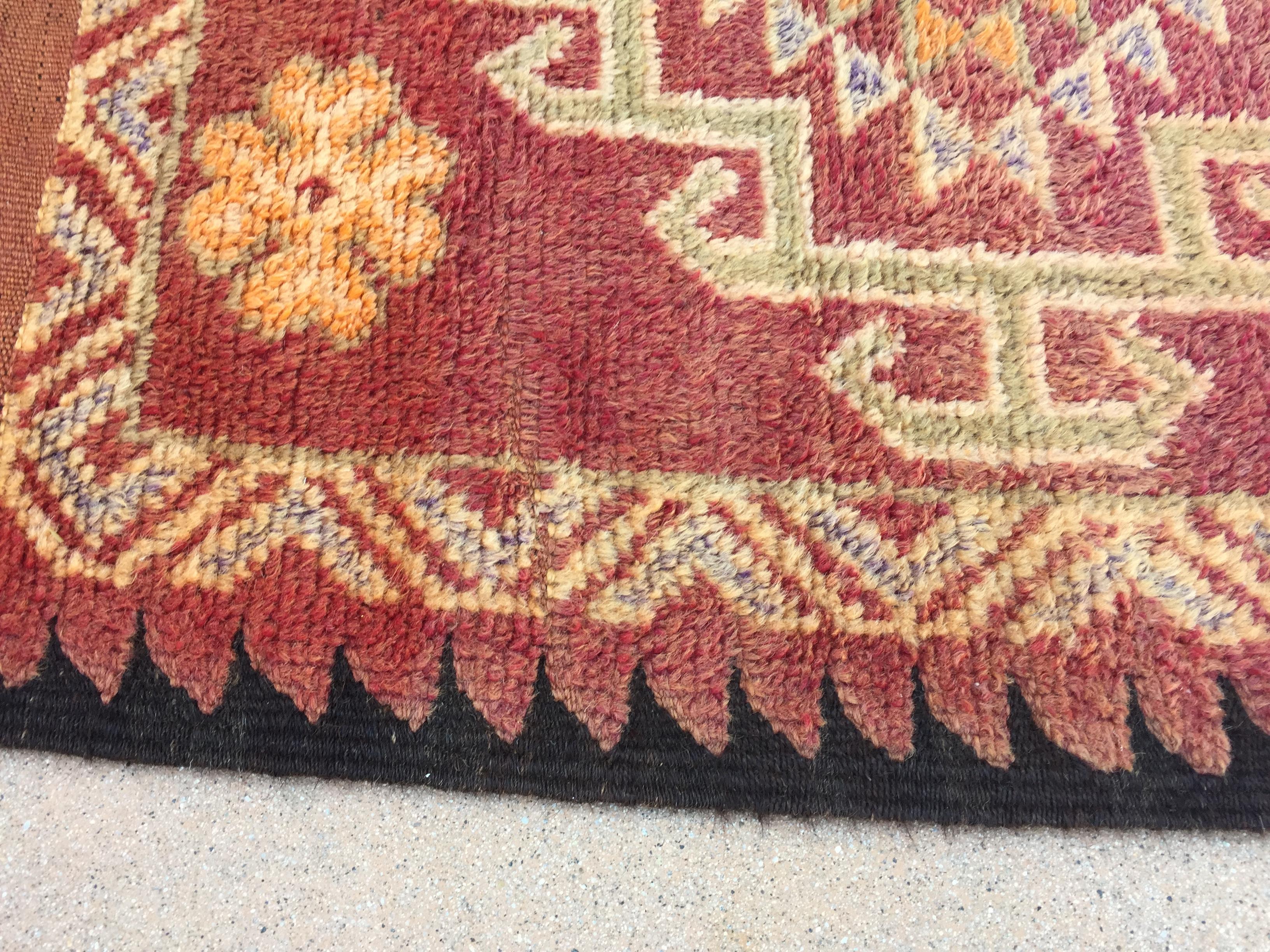 1960s Authentic Moroccan Vintage Tribal Rug For Sale 10