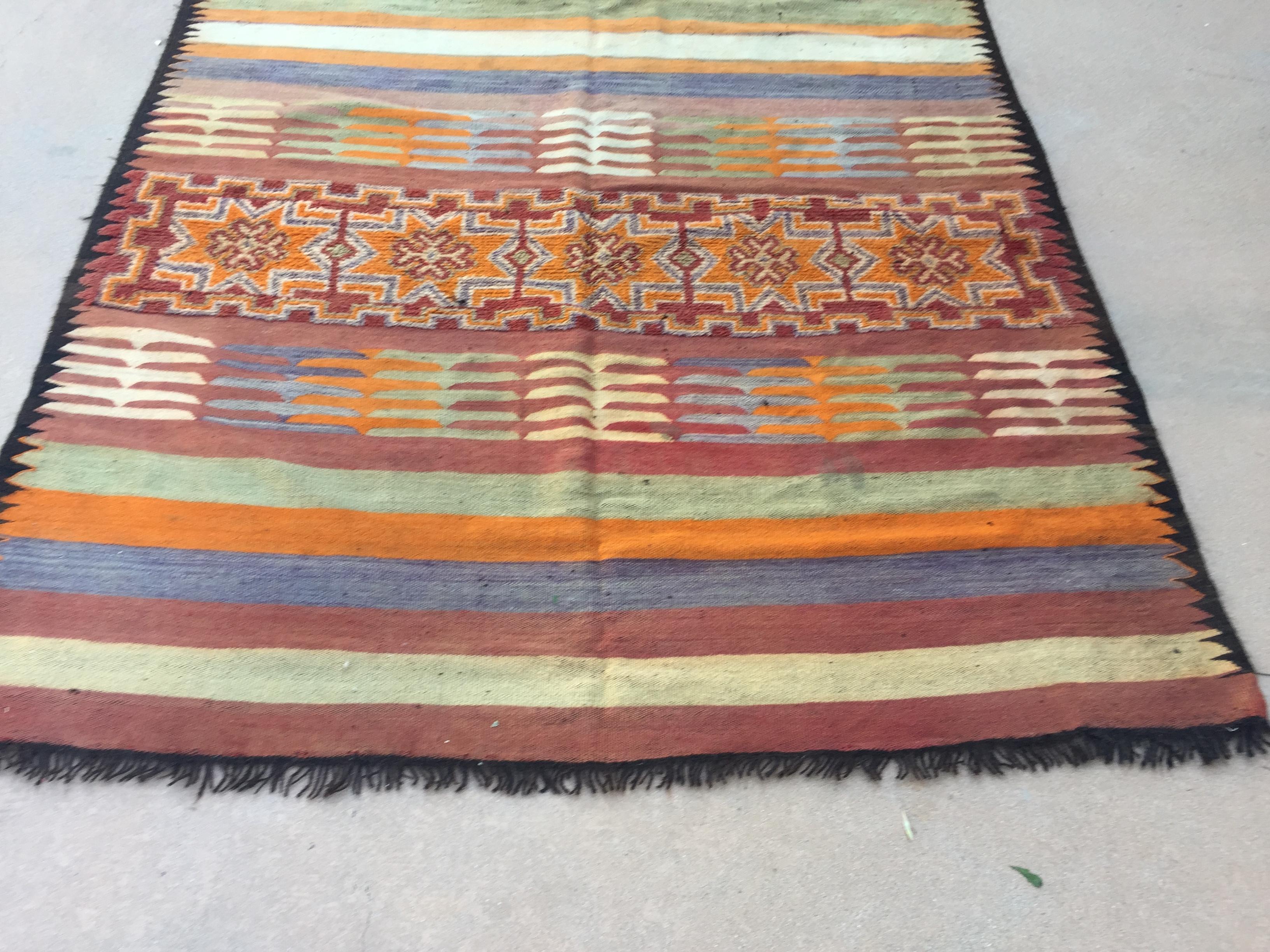 1960s Authentic Moroccan Vintage Tribal Rug For Sale 1