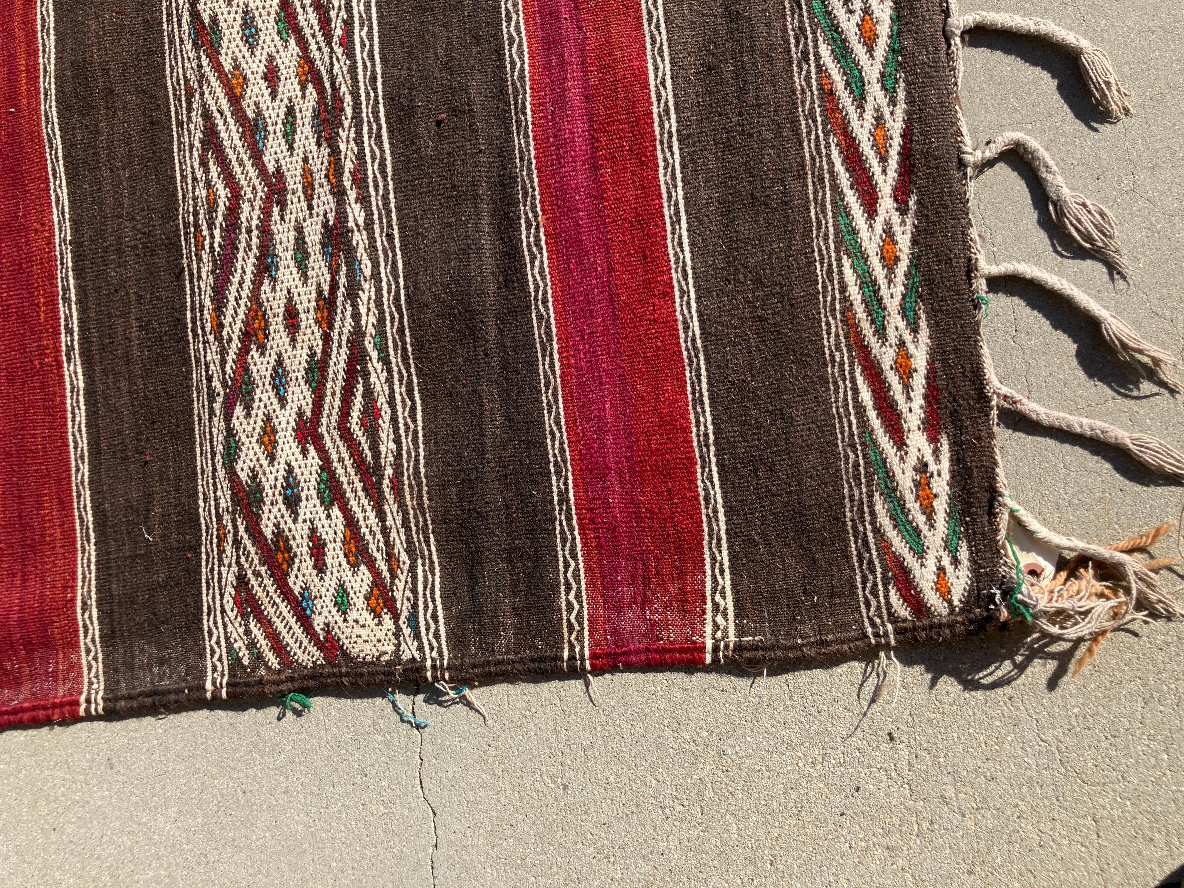 Moroccan Vintage Tribal Kilim Rug Textile North Africa For Sale 4