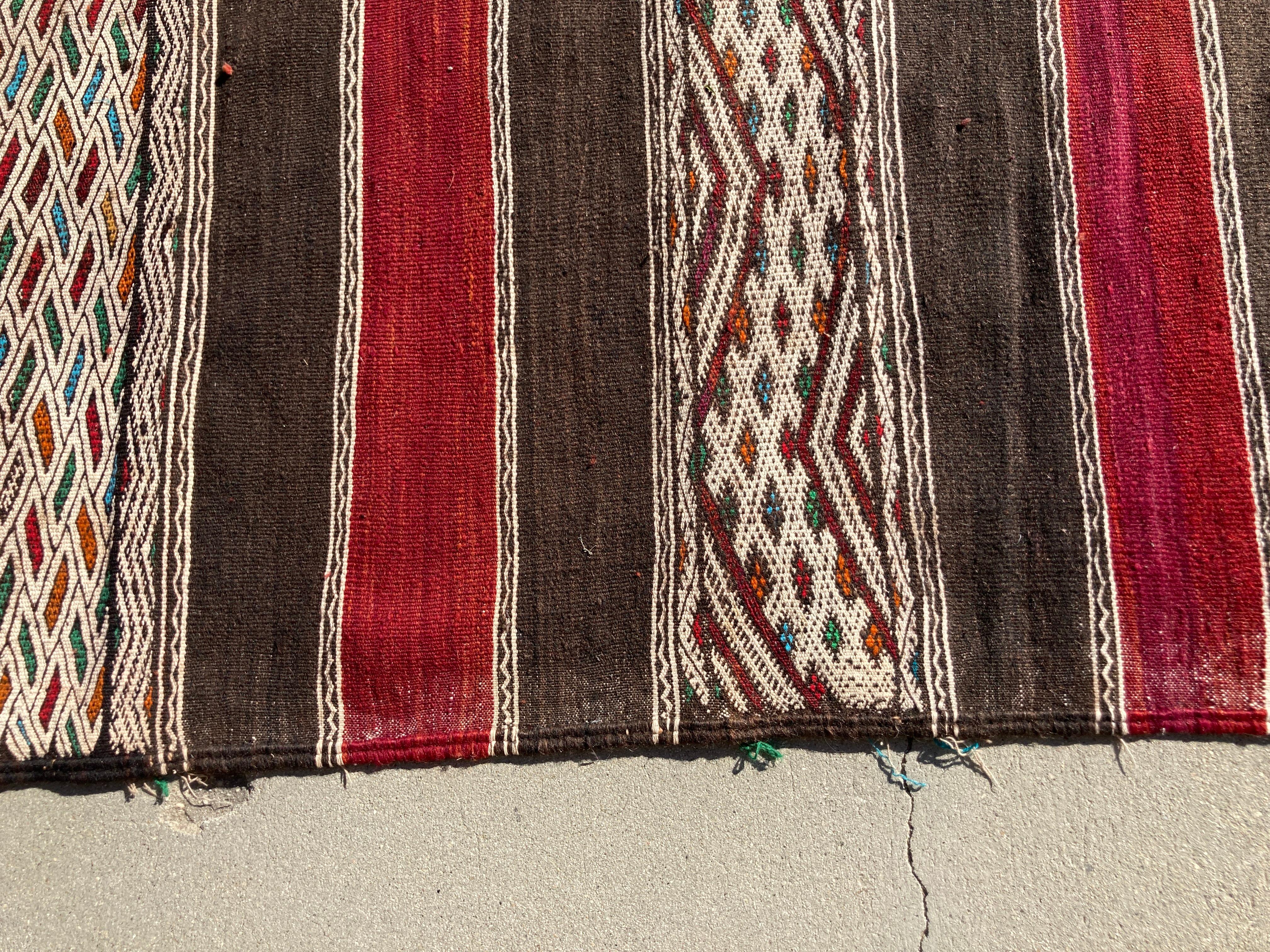 Moroccan Vintage Tribal Kilim Rug Textile North Africa For Sale 5