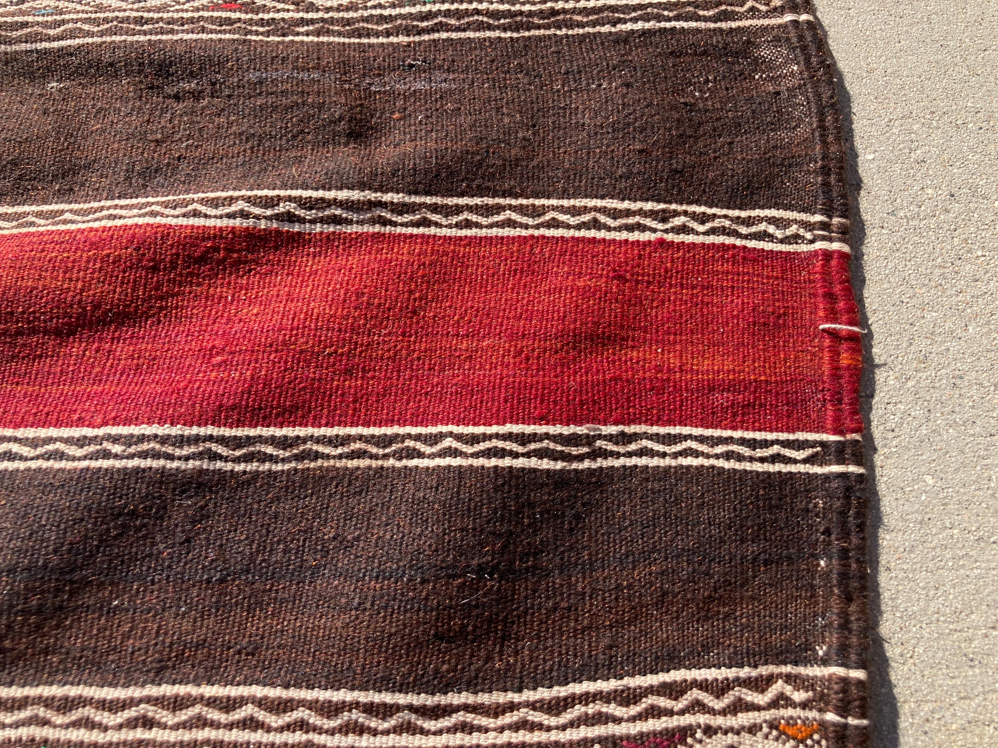 Moroccan Vintage Tribal Kilim Rug Textile North Africa For Sale 9