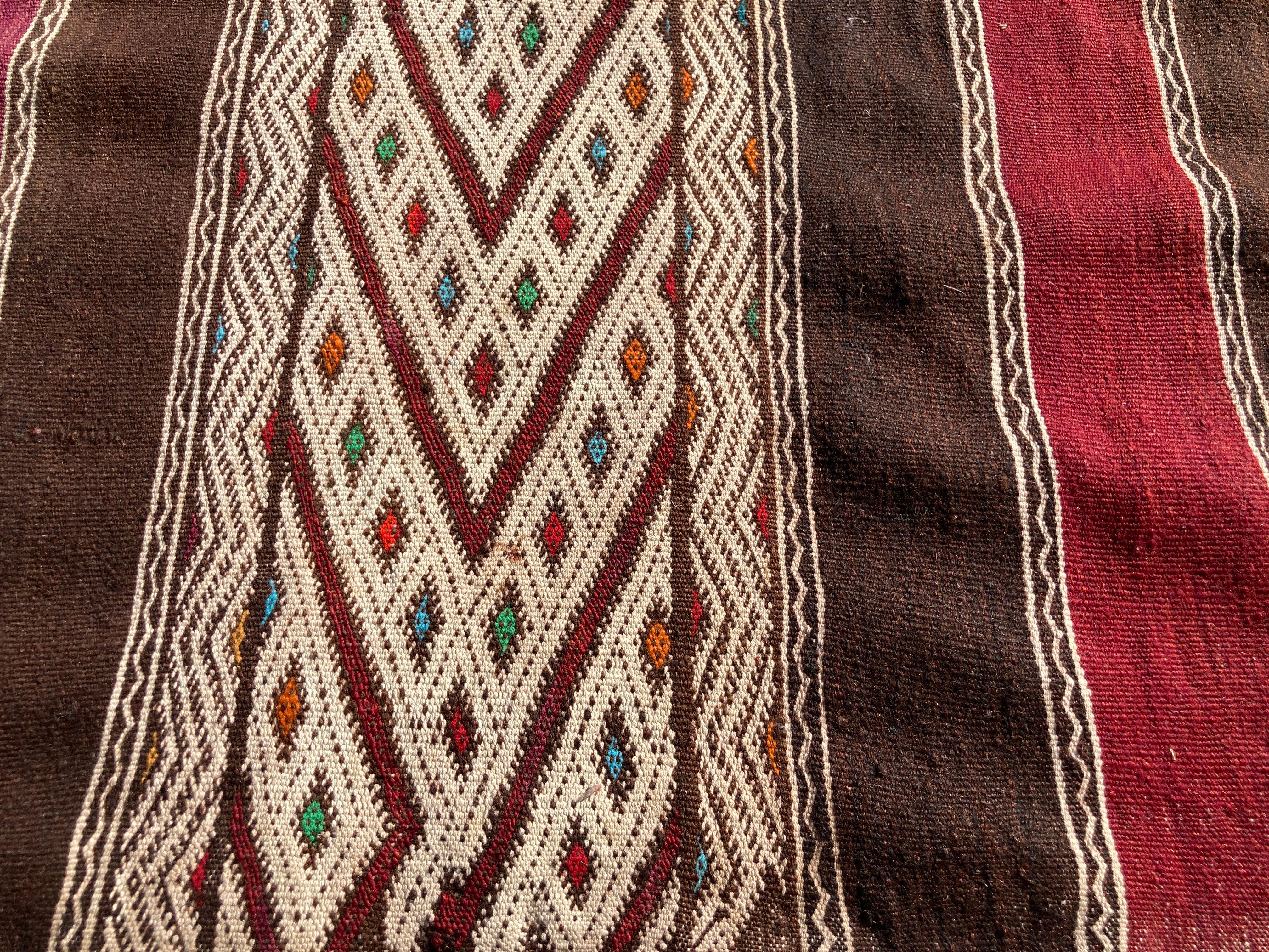 Moroccan Vintage Tribal Kilim Rug Textile North Africa For Sale 10