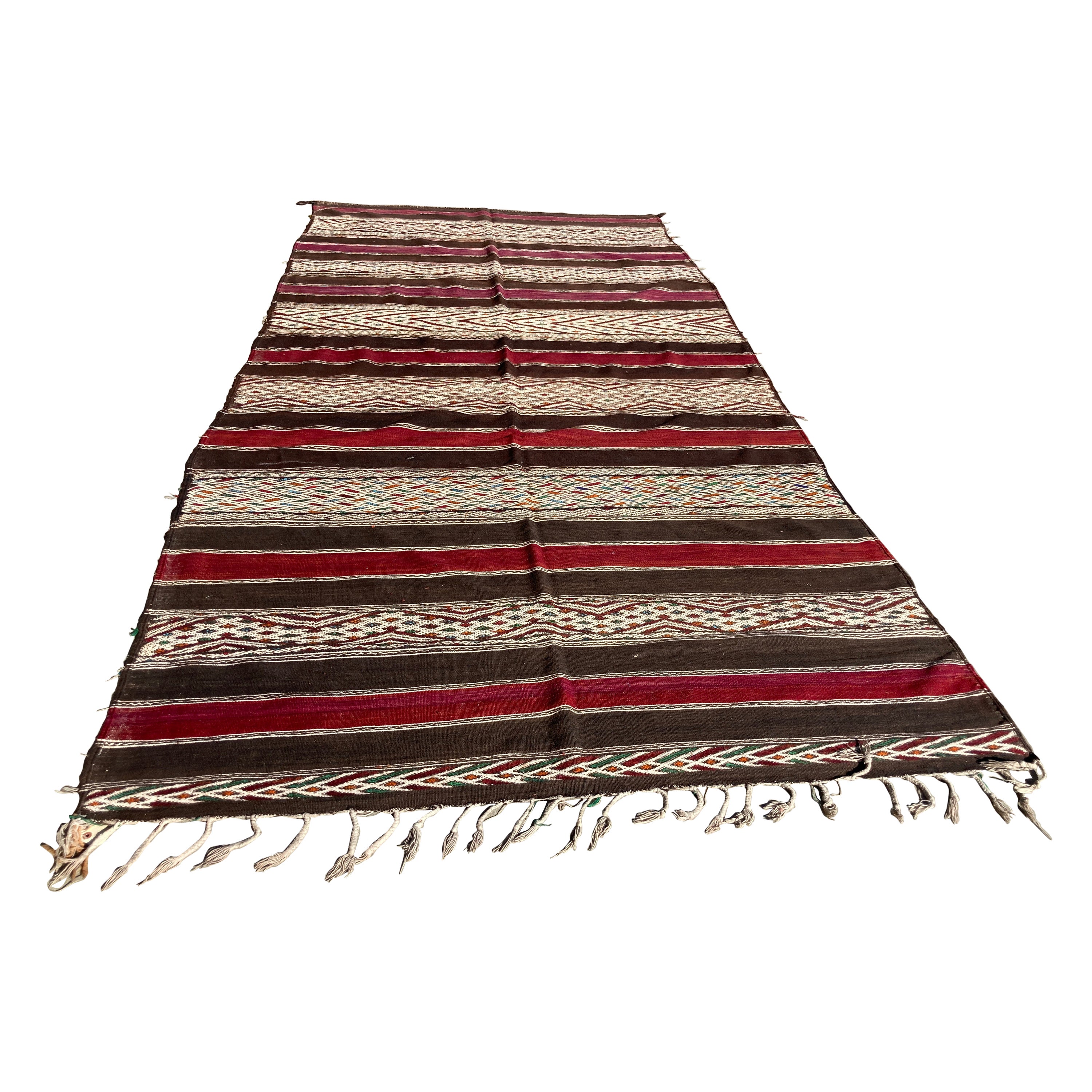 Marokkanischer Vintage Stammeskunst-Kelim-Teppich, Textil, Nordafrika