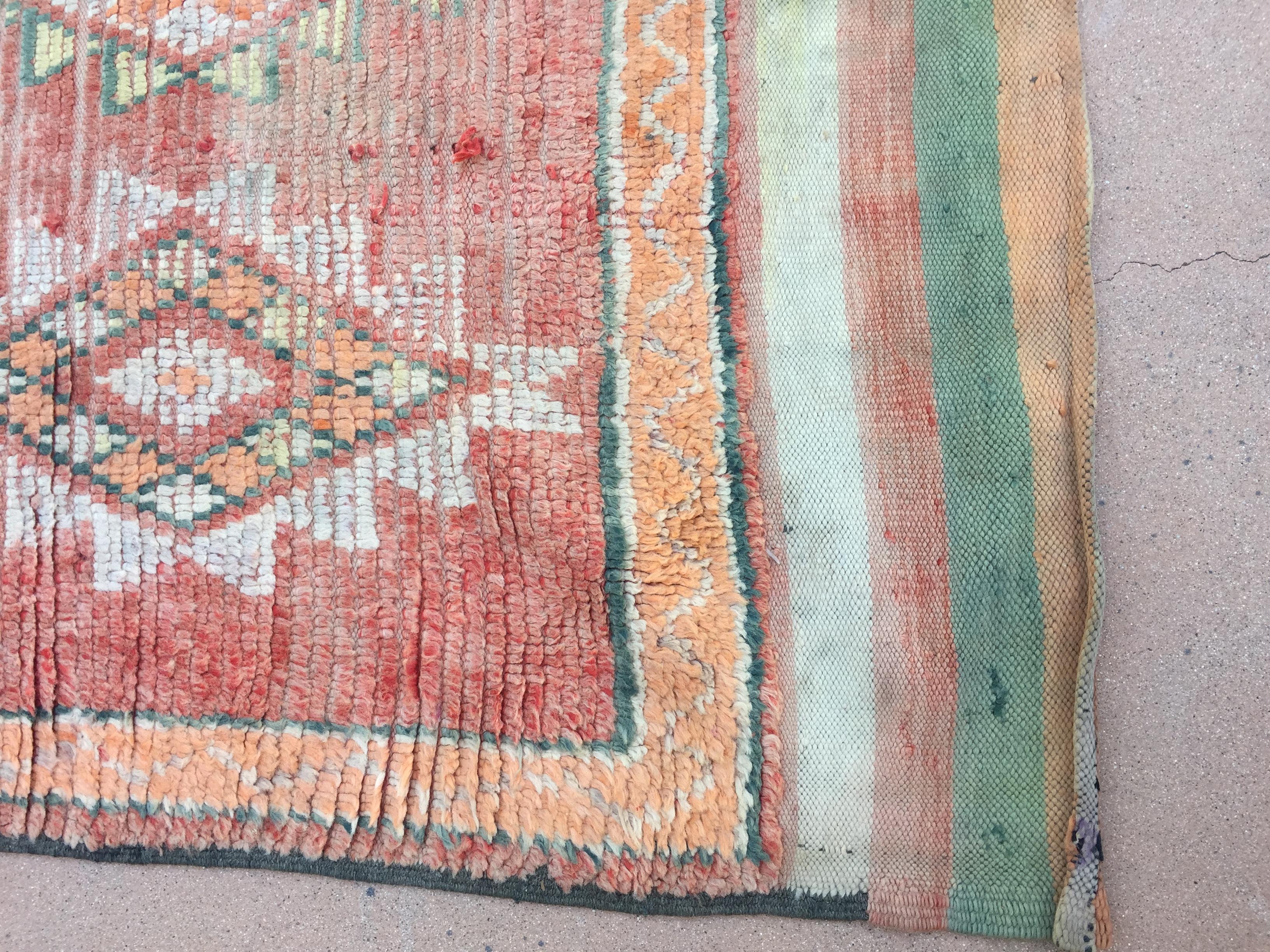Folk Art Moroccan Vintage Tribal Rug, circa 1960 For Sale