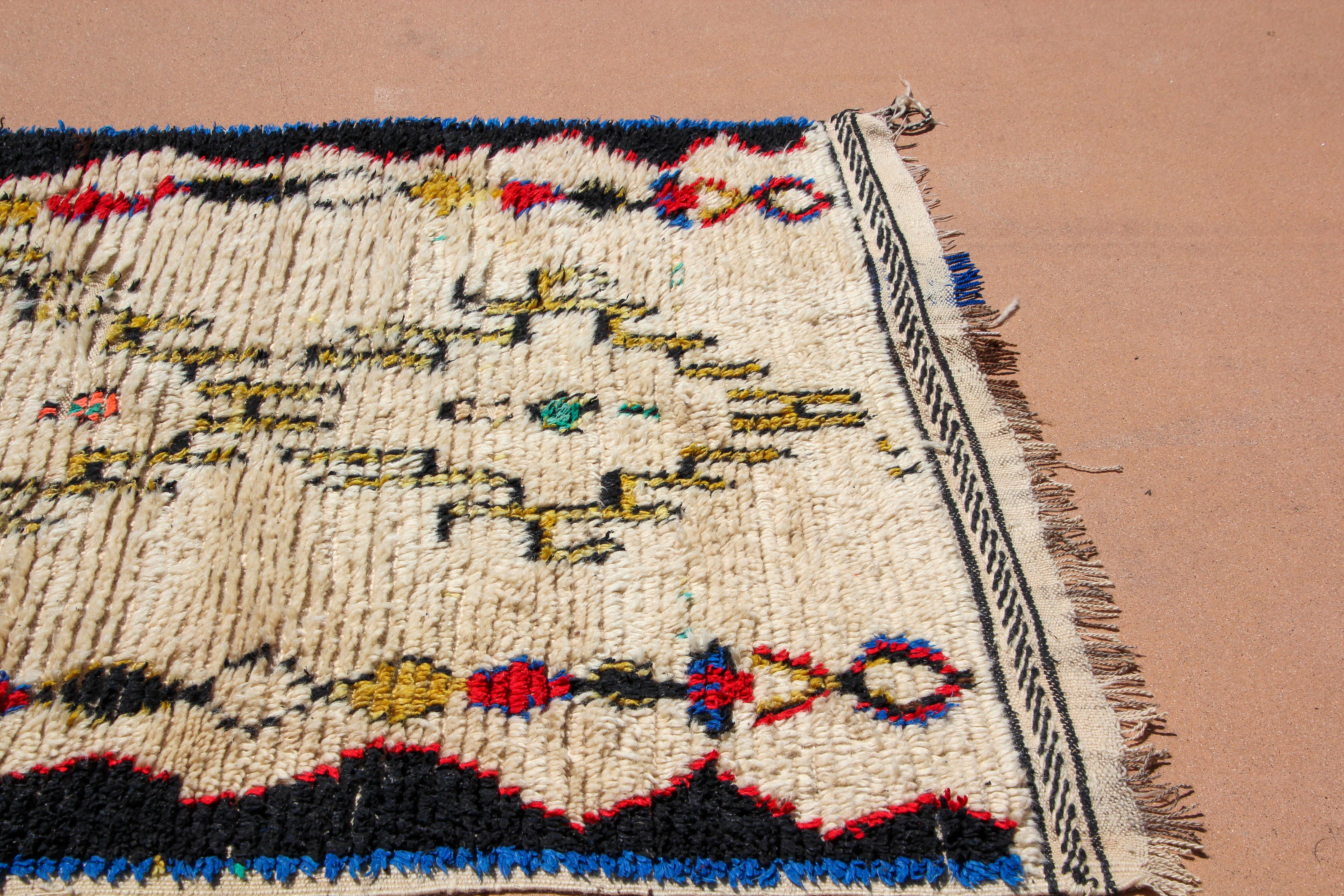1960s Moroccan Vintage Tribal Rug from Azilal For Sale 3