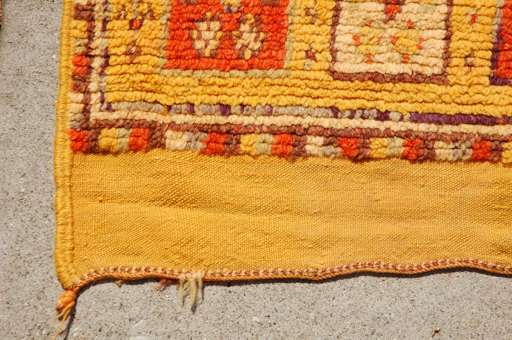 Fait main Tapis marocain vintage tribal Safran en laine biologique en vente