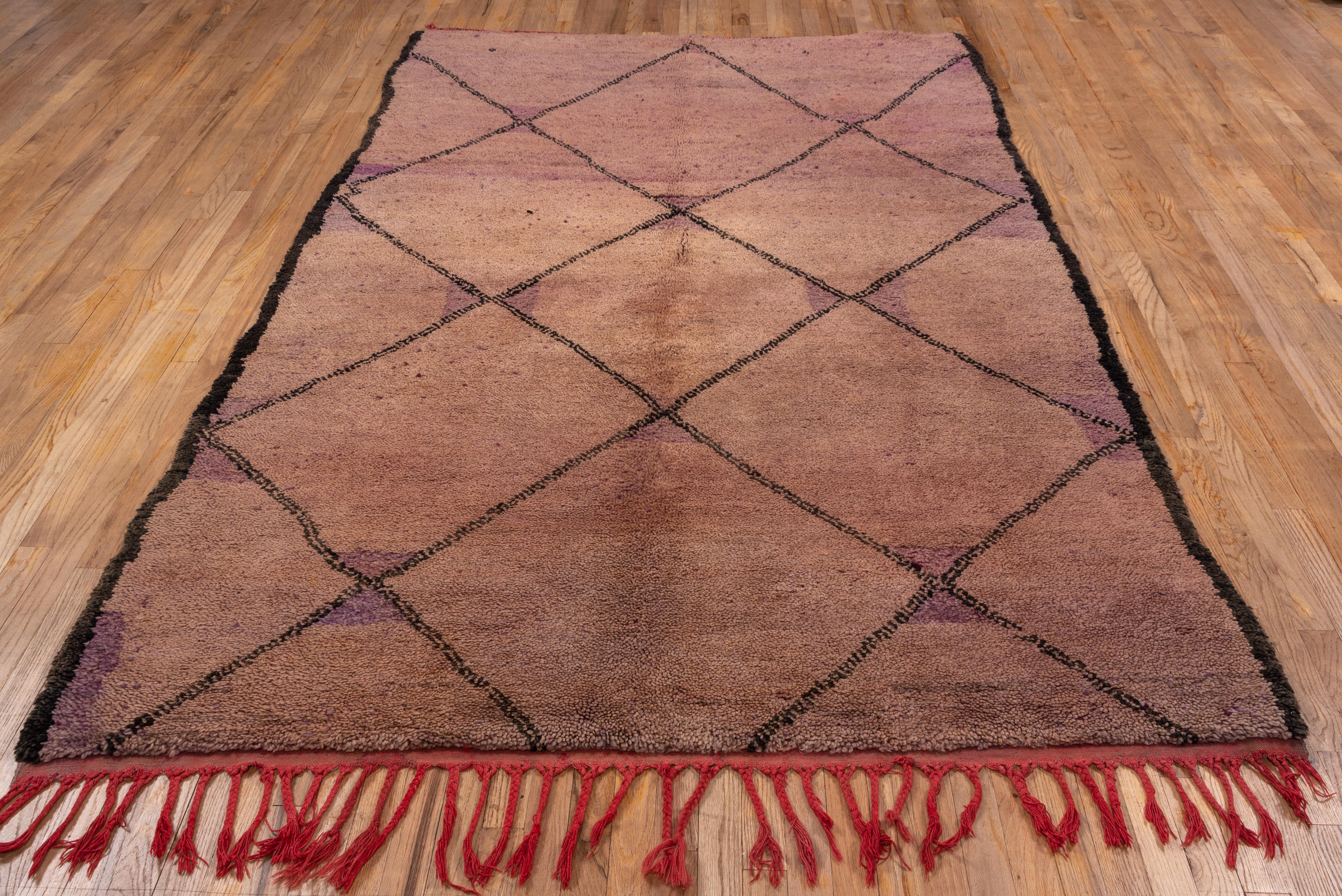 Wool Moroccan Vintage Village Rug in Diamond Allover For Sale