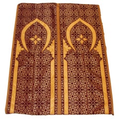 Retro Moroccan Wall Hanging Hiti with Moorish Arches Red and Gold