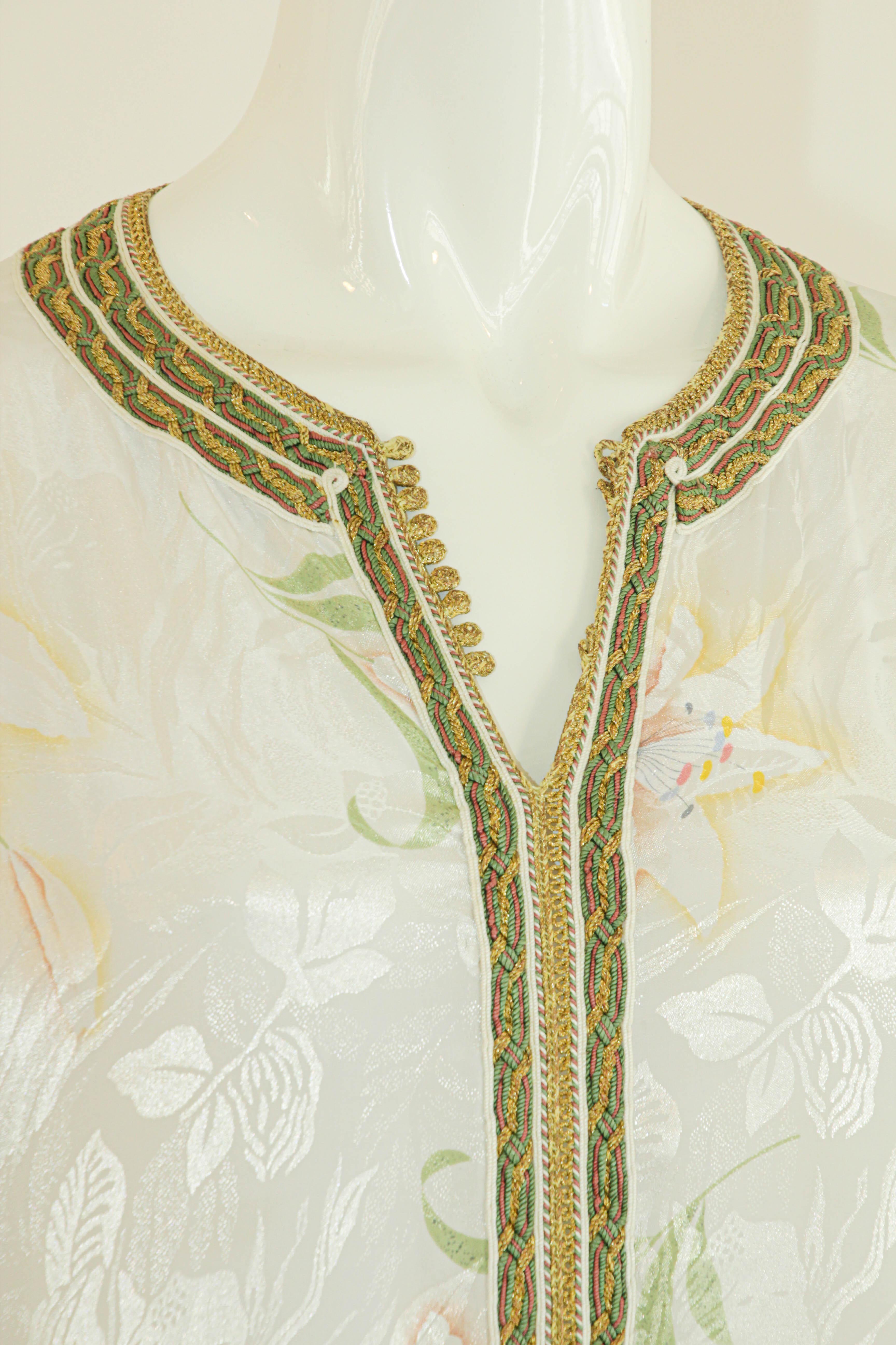 Conjunto Caftán Floral Blanco Marroquí 2