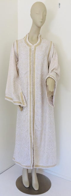 Moroccan White Kaftan Maxi Dress Caftan Size Large