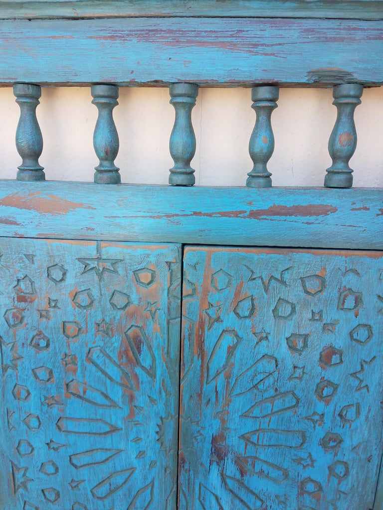 Moroccan White Wash Repurposed Wooden Frame, Double Doors For Sale at