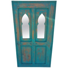 Moroccan White Wash Repurposed Wooden Frame, Double Opening
