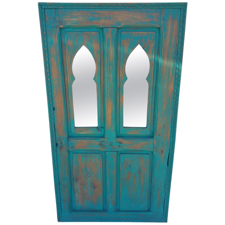 Moroccan White Wash Repurposed Wooden Frame Double Opening For