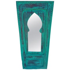 Moroccan White Wash Repurposed Wooden Frame, Mirror