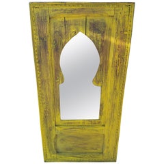 Moroccan White Wash Repurposed Wooden Frame, Mirror