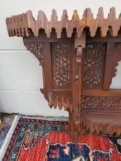 Moroccan White Wash Wooden Wall Shelf