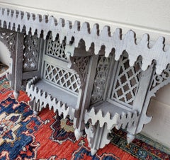 Moroccan White Wash Wooden Wall Shelf