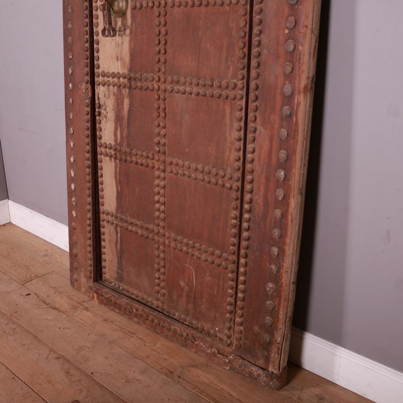 Moroccan Wooden Studded Door and Frame For Sale 5
