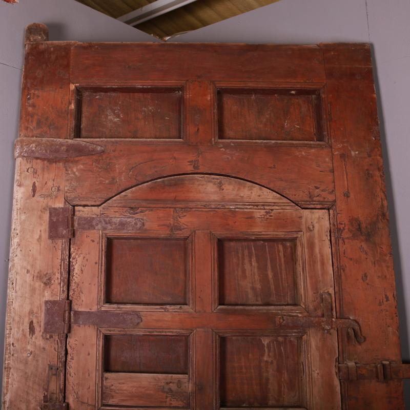 19th Century Moroccan Wooden Studded Door and Frame For Sale