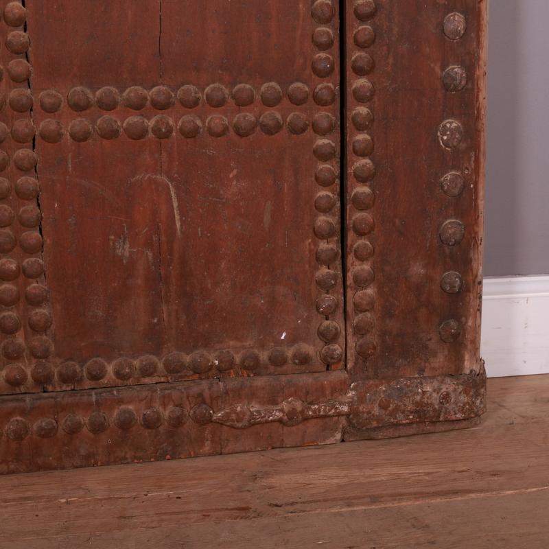 Moroccan Wooden Studded Door and Frame For Sale 1