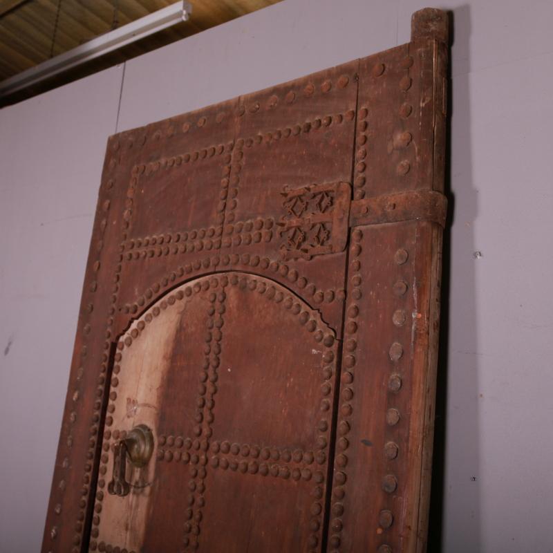 Moroccan Wooden Studded Door and Frame For Sale 4