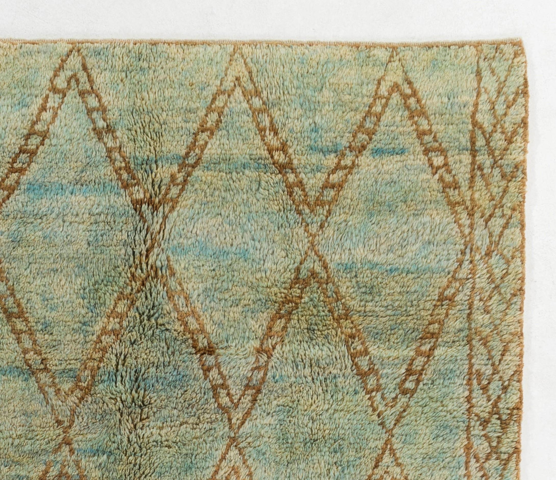 blue and green wool rug