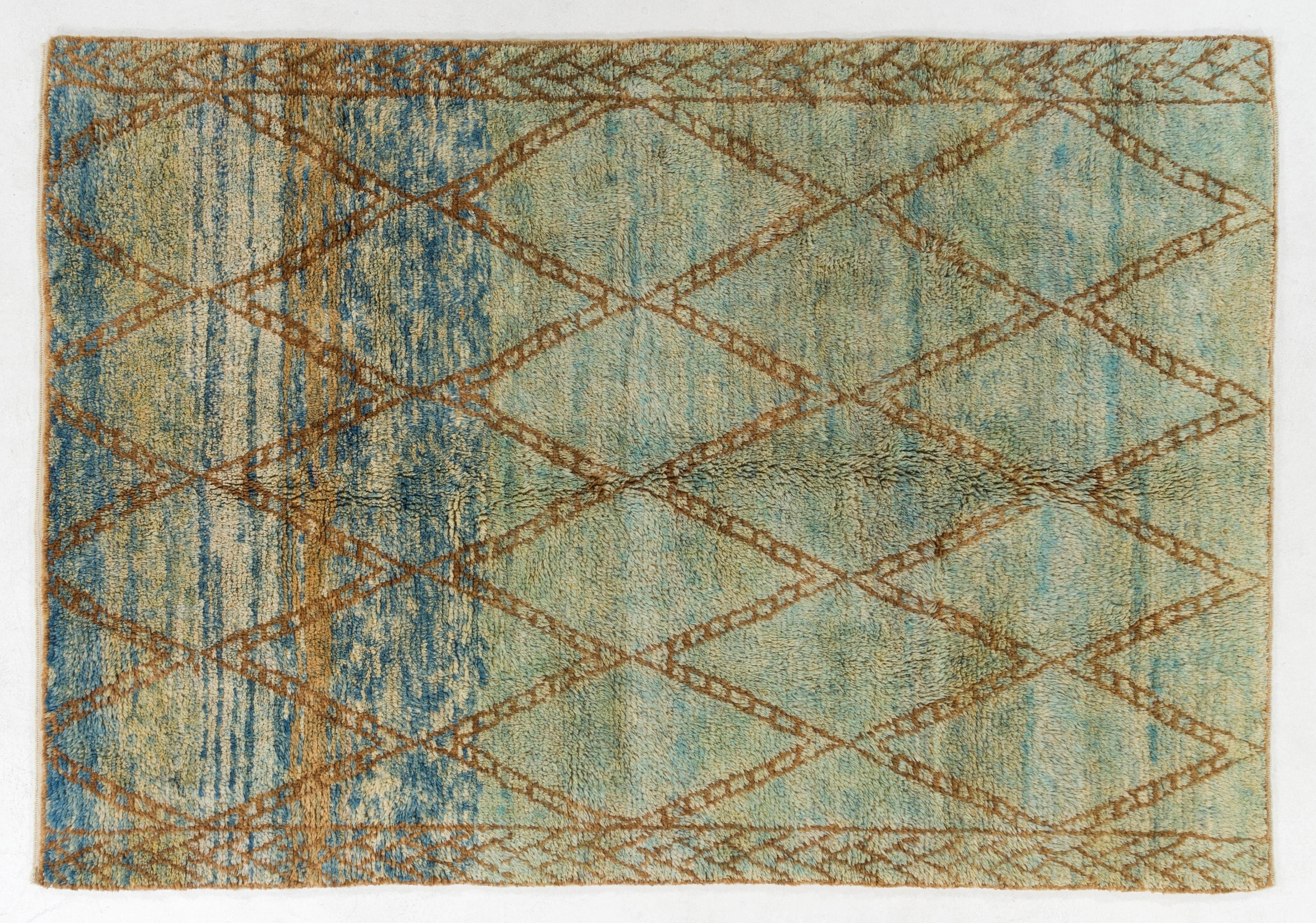 blue green wool rug