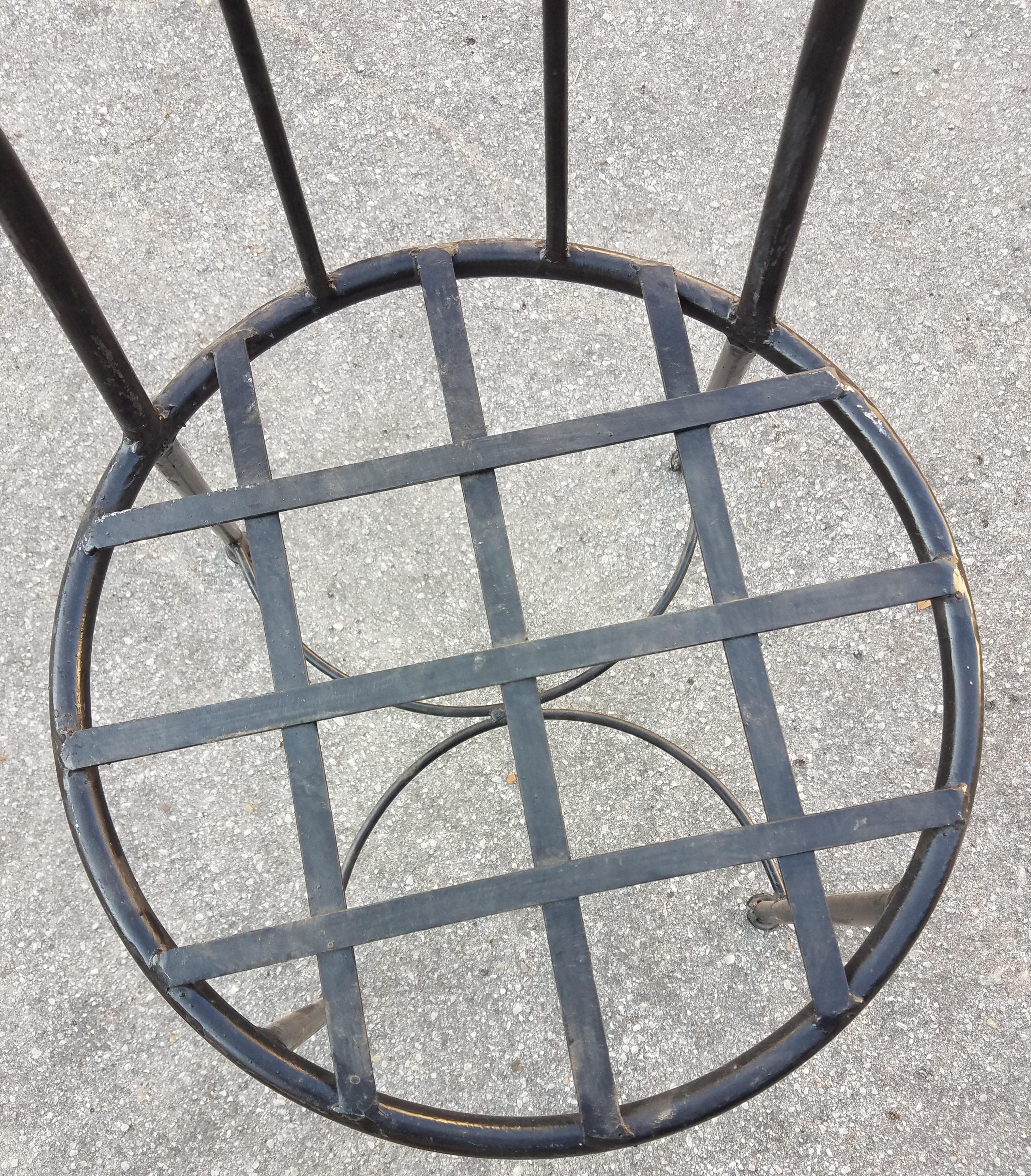 Welded Moroccan Wrought Iron Chairs - Dining Room Round For Sale