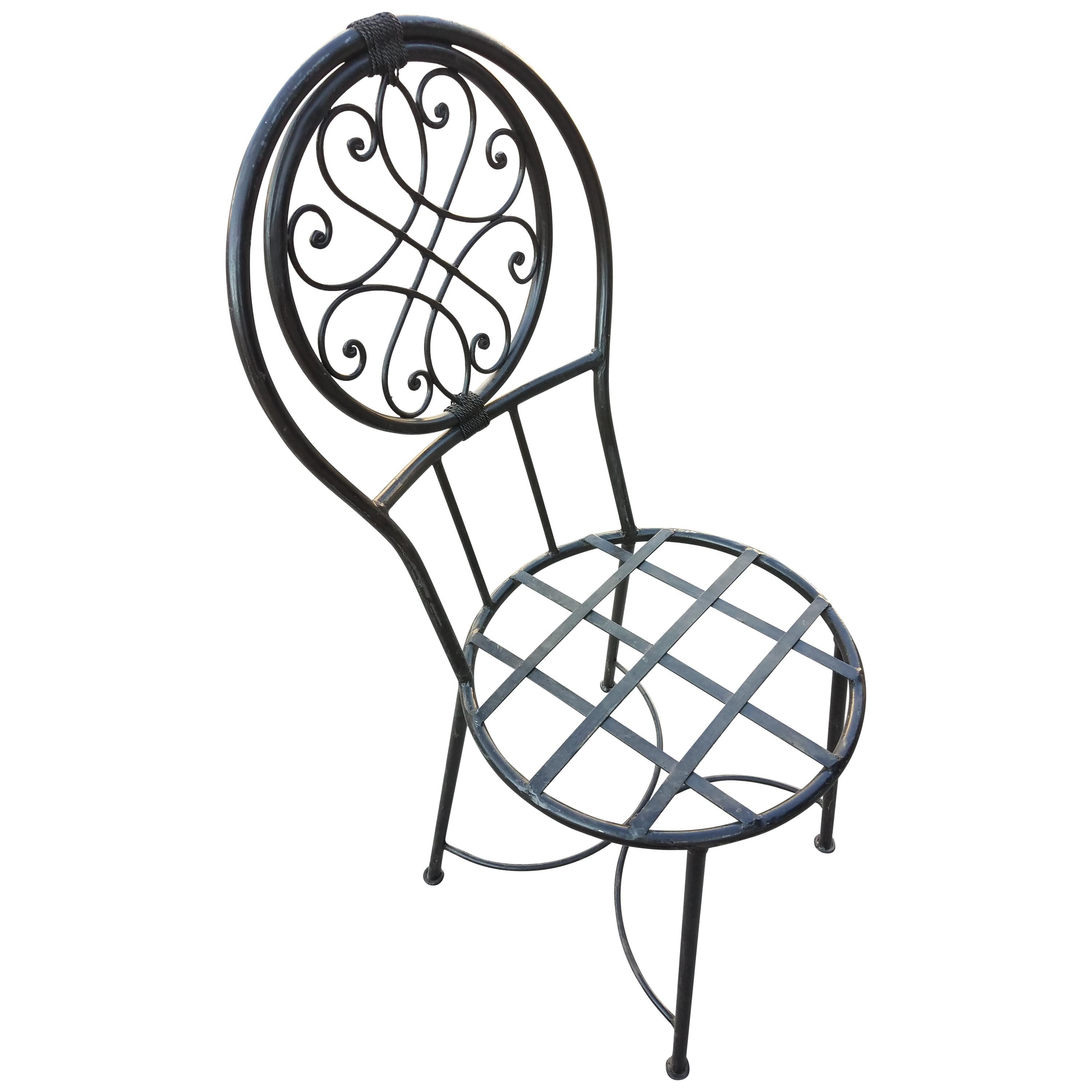 Moroccan Wrought Iron Chairs - Dining Room Round For Sale