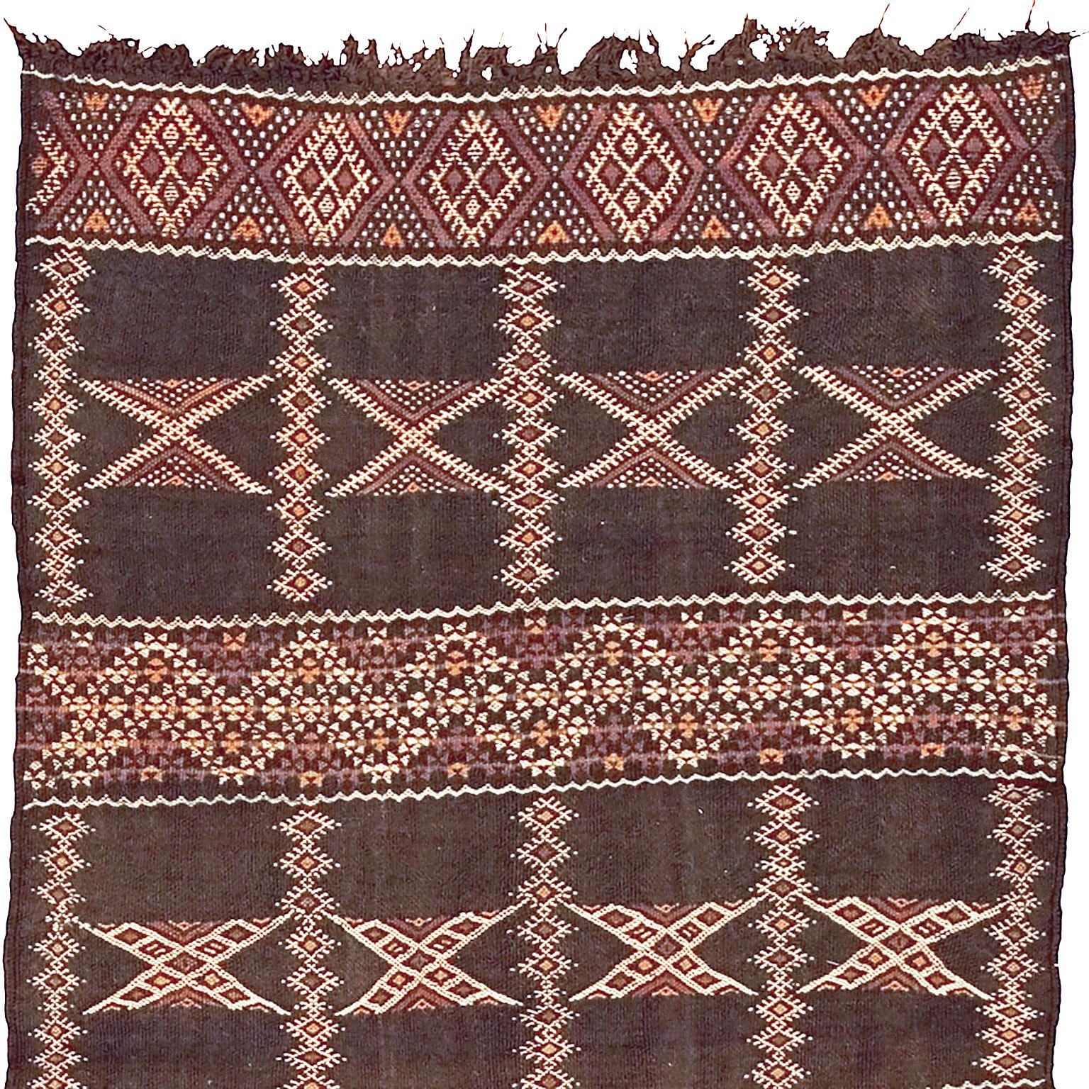 Rustic Moroccan Zaiane Handwoven Carpet For Sale