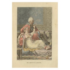 Moroccans – Antique Hand-Colored Ethnographic Engraving (c.1810)
