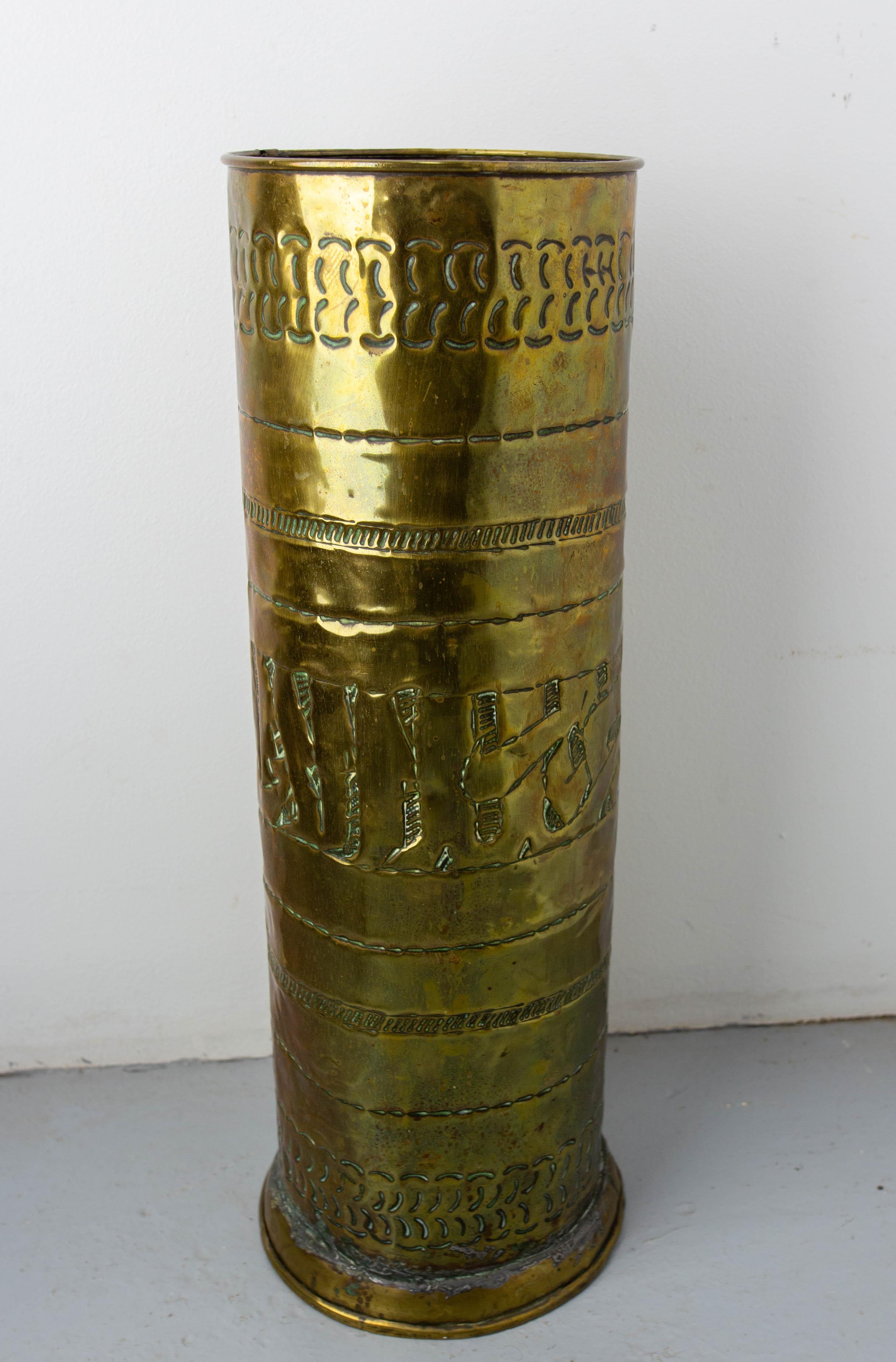 Morocco Brass Umbrella Rack Stand Decoration Plant Holder, early 20th century For Sale 4