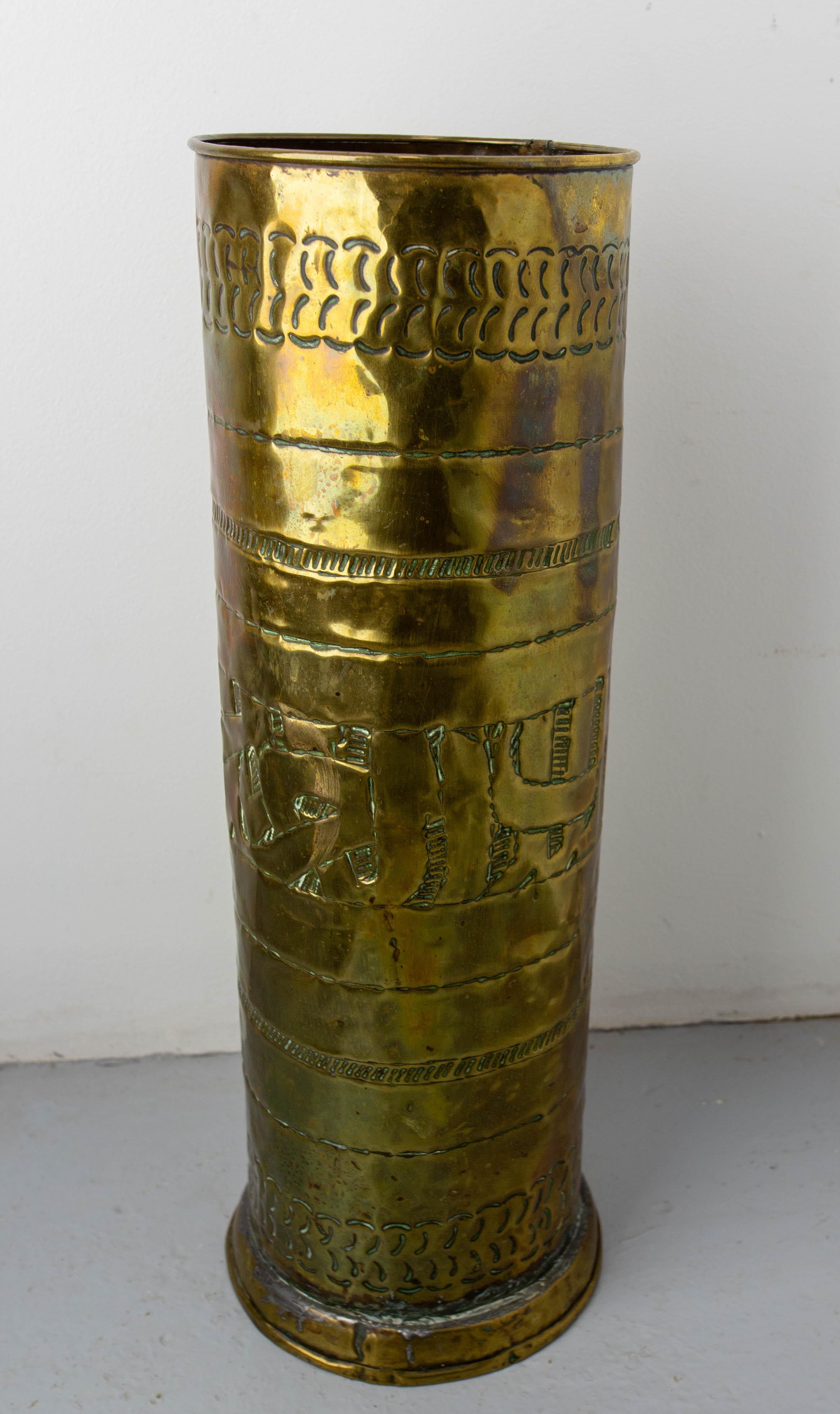 Moroccan Morocco Brass Umbrella Rack Stand Decoration Plant Holder, early 20th century For Sale