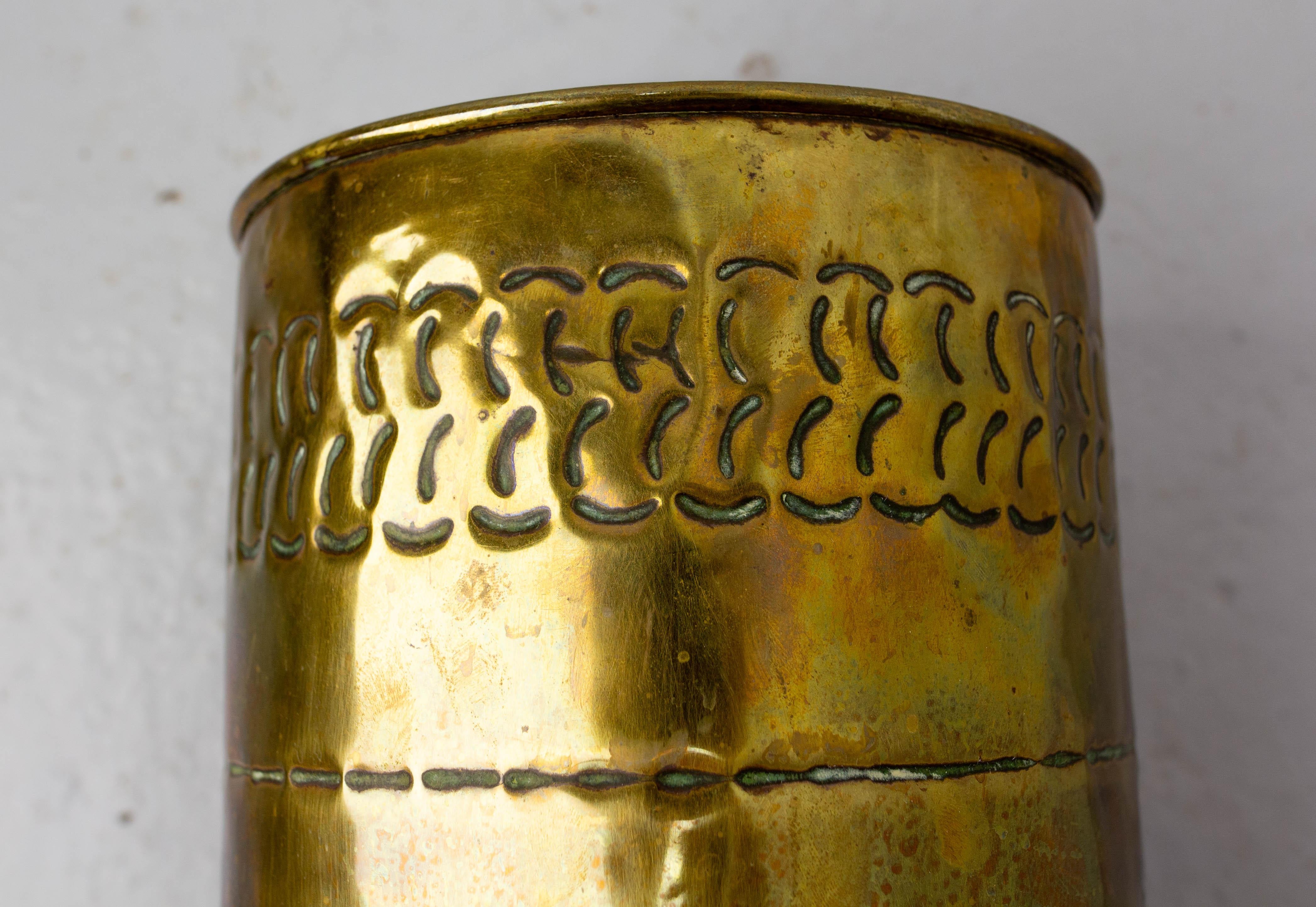 20th Century Morocco Brass Umbrella Rack Stand Decoration Plant Holder, early 20th century For Sale