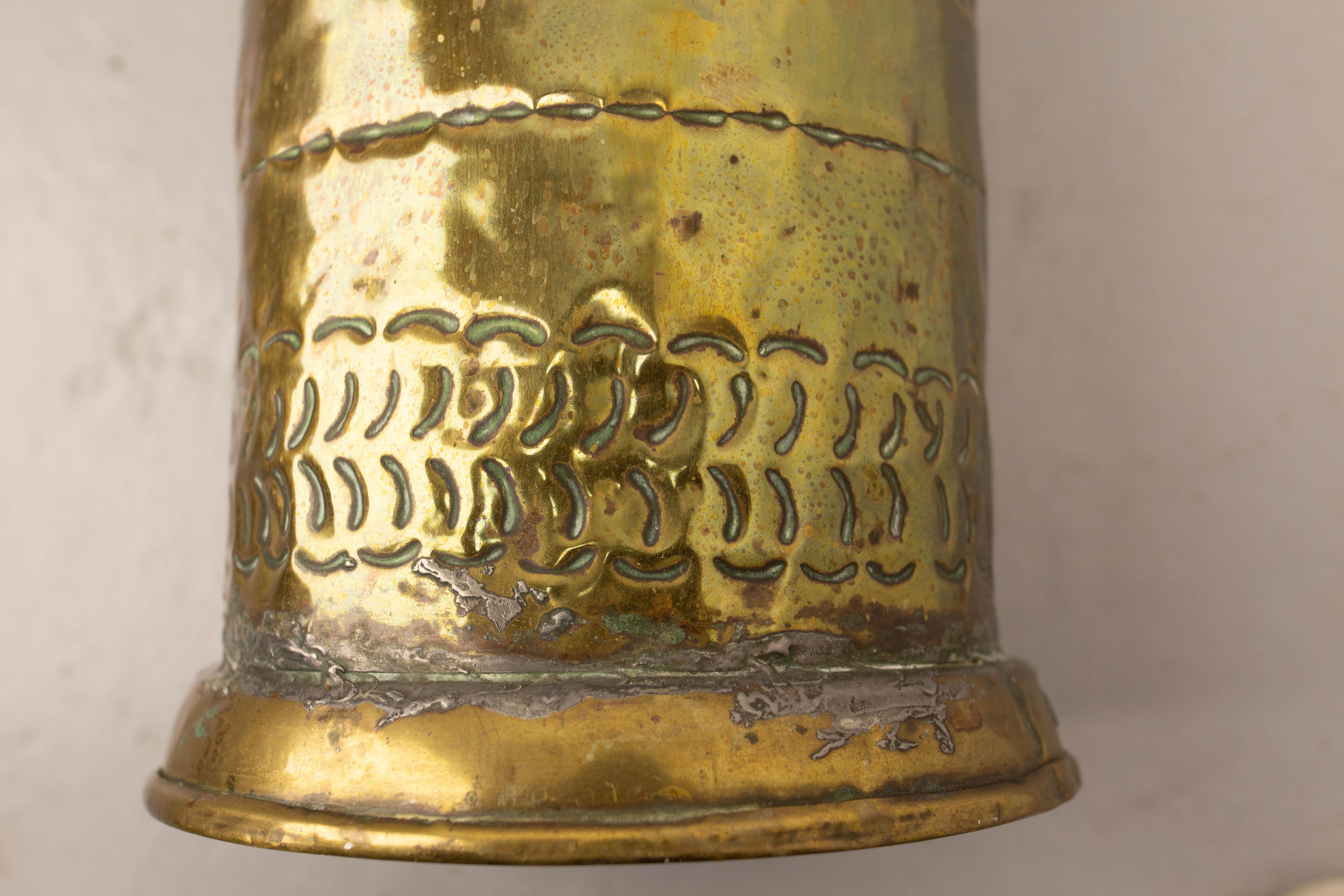 Morocco Brass Umbrella Rack Stand Decoration Plant Holder, early 20th century For Sale 1