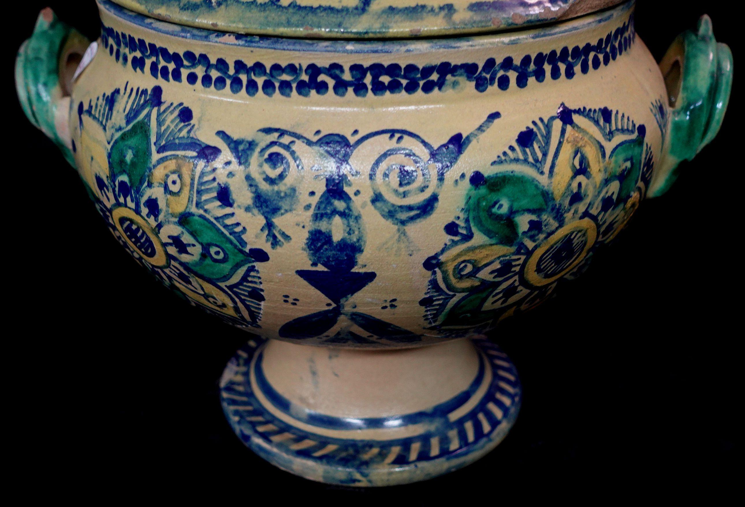 Marokkanische Schale mit Deckel, Glas, frühes 20. Jahrhundert im Angebot 5