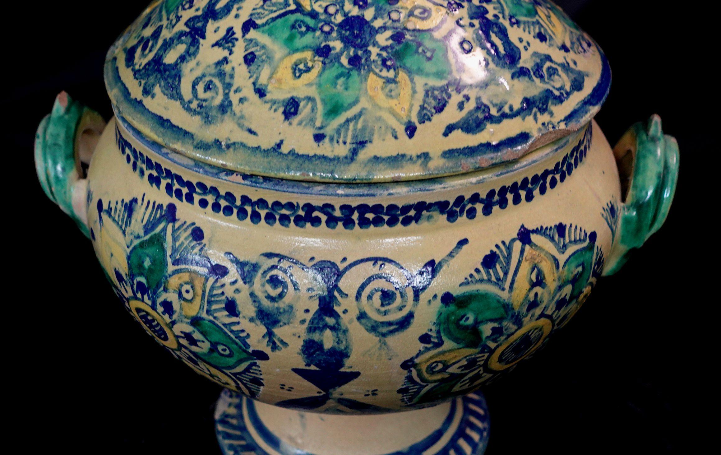 Marokkanische Schale mit Deckel, Glas, frühes 20. Jahrhundert im Angebot 6